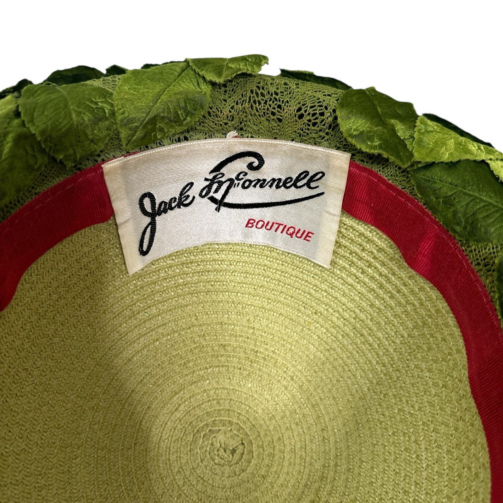 Vintage Vintage Jack McConnell Boutique Green Floral Hat Size ONE SIZE - 7 Thumbnail