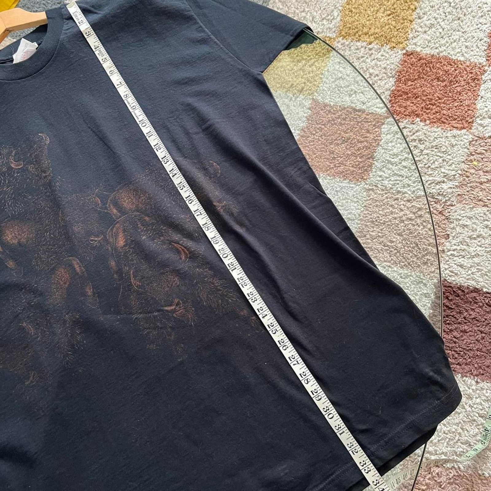 Fruit Of The Loom 1990s Buffalo Stampede Graphic T-Shirt | Nature | Size 2XL Size US XXL / EU 58 / 5 - 8 Thumbnail