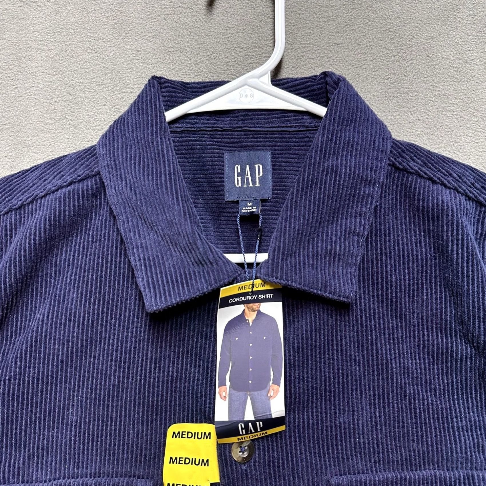Gap Gap Shirt Mens Medium Navy Blue Corduroy Long Sleeve Button Up Size US M / EU 48-50 / 2 - 3 Thumbnail