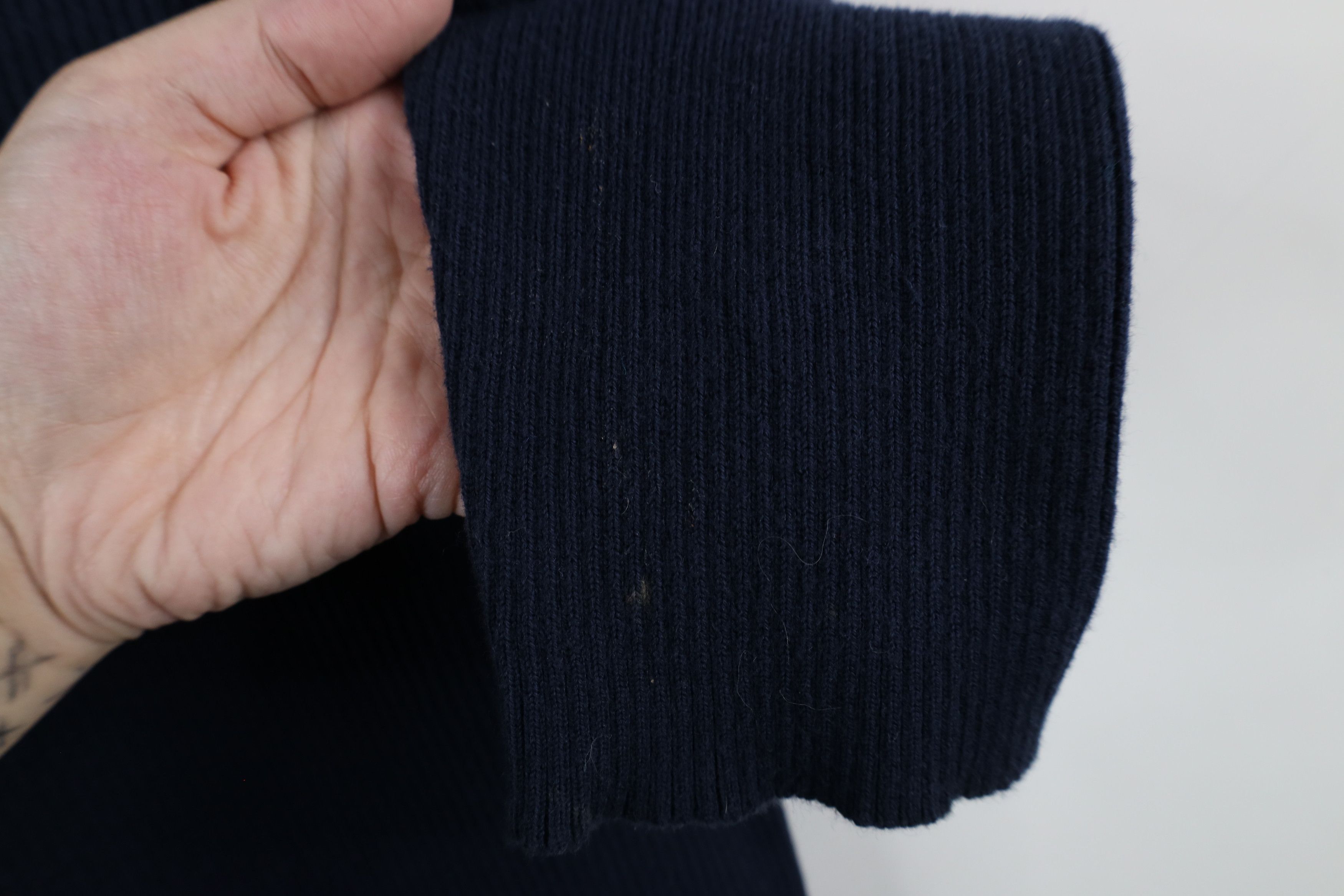 Ralph Lauren × Vintage Vintage 90s Ralph Lauren Ribbed Knit Mock Neck Sweater Blue Size L / US 10 / IT 46 - 6 Thumbnail