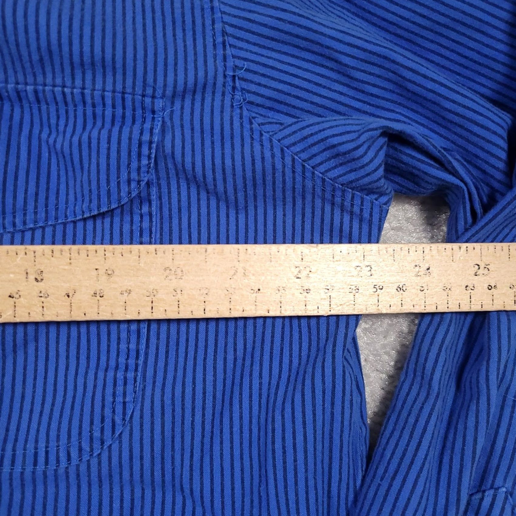 Vintage VINTAGE Expressions Shirt Large Blue Striped Long Sleeve Retro Vtg 90s Button Up Mens Size US L / EU 52-54 / 3 - 7 Thumbnail
