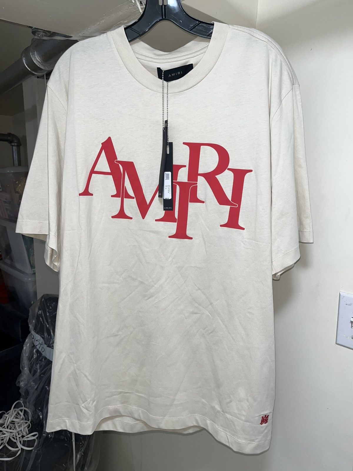 Amiri Amiri Staggered Tee Sz XXL(Cream) Size US XXL / EU 58 / 5 - 7 Thumbnail