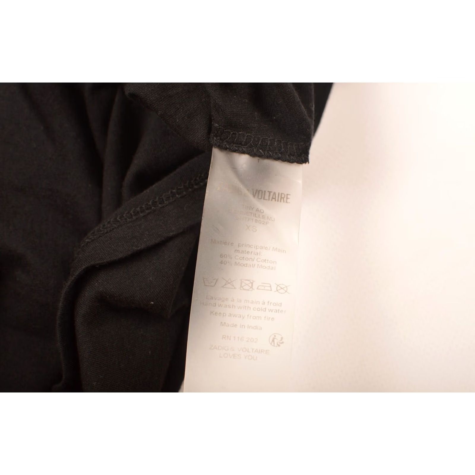 Zadig & Voltaire Zadig & Voltaire Tiny AO T-Shirt Embroidered Palm XS Black Womens Shirt XS Size XS / US 0-2 / IT 36-38 - 4 Thumbnail