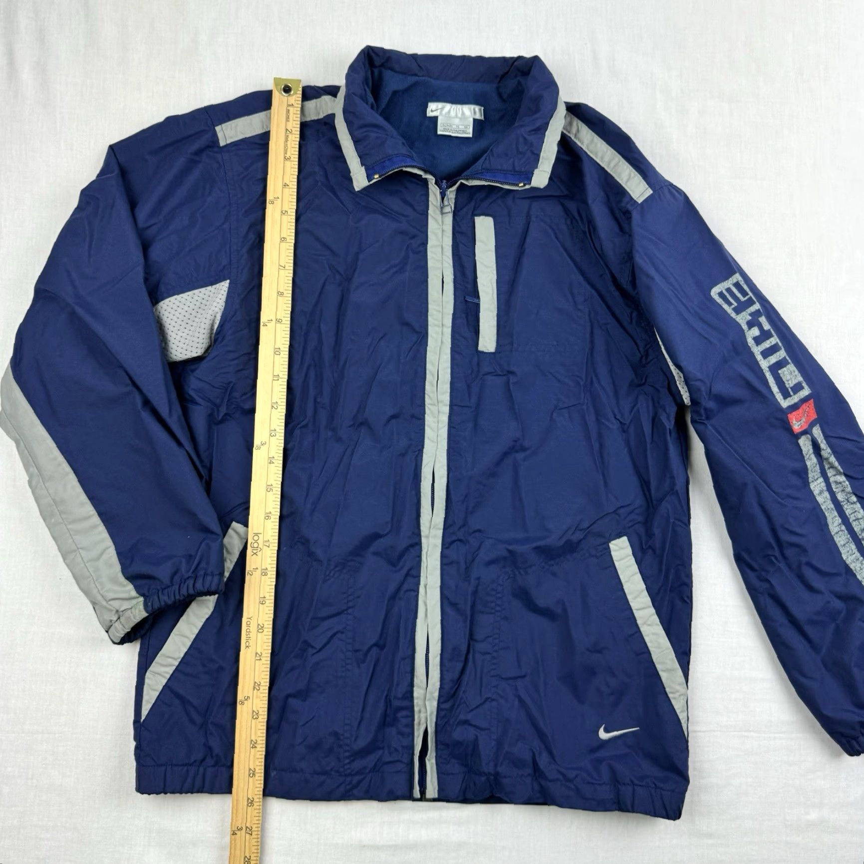 Nike VINTAGE Nike Windbreaker Jacket Womens XL Blue 90s Y2K Collared Silver Tag Zip Size XL / US 12-14 / IT 48-50 - 7 Thumbnail