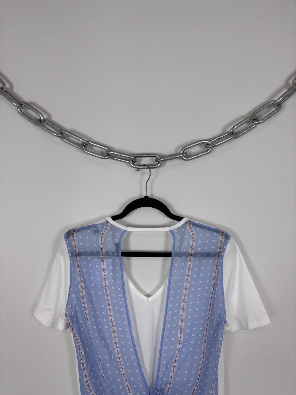 Sandro Sandro NWT Women’s Keep On Dancing White V-Neck T-Shirt Tee Size M / US 6-8 / IT 42-44 - 17 Thumbnail