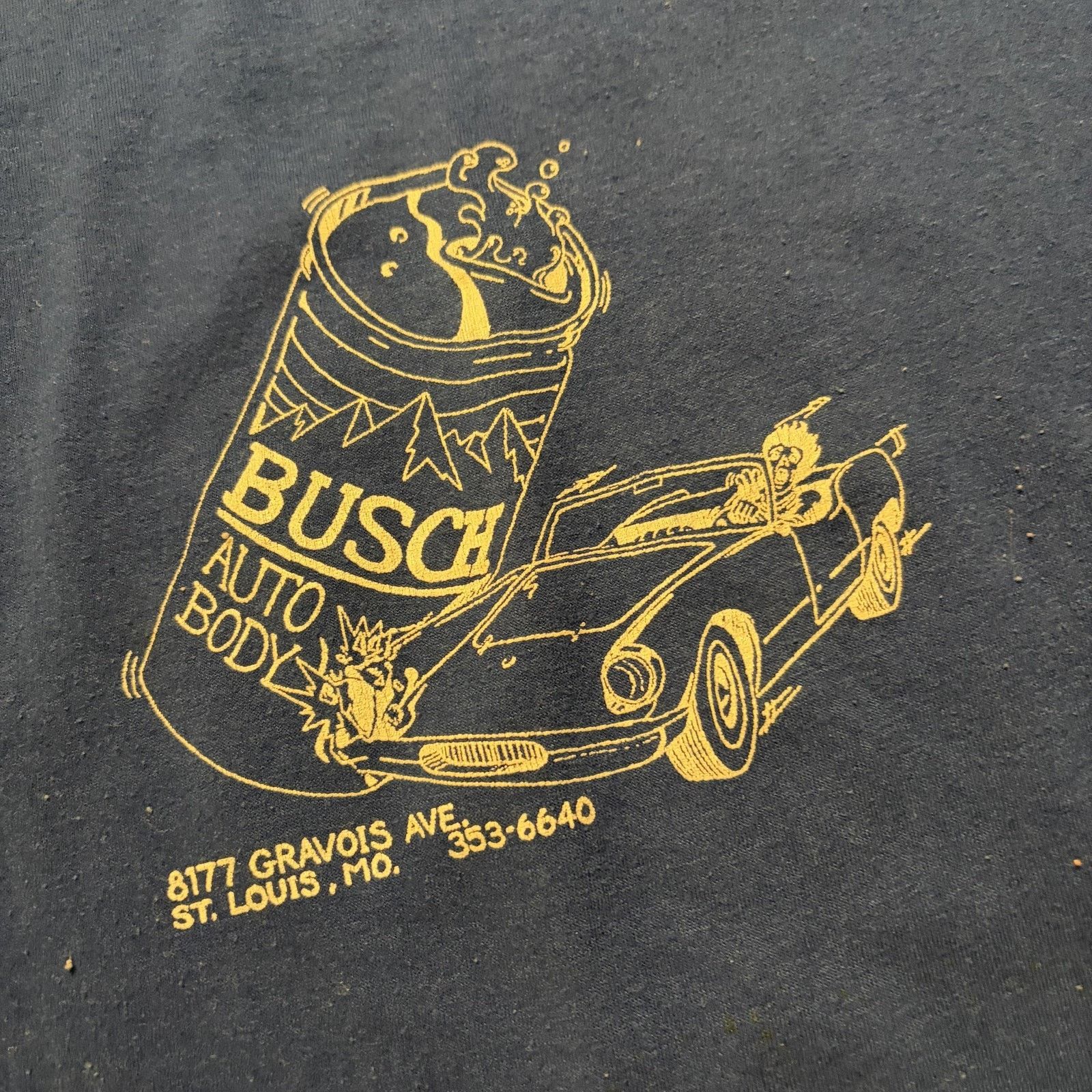Vintage Vtg Busch Auto Body Shirt Mens XL Beer Can Car St Louis USA Size US XL / EU 56 / 4 - 4 Thumbnail
