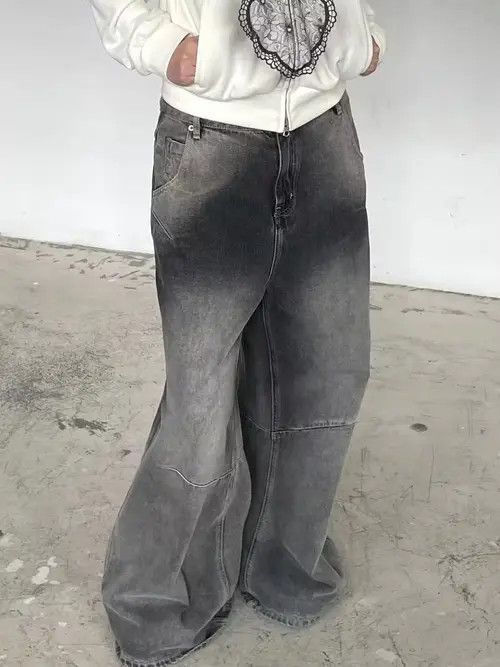 Japanese Brand × Jean High Waist Baggy Washed Denim Jeans y2k Size 27" / US 4 / IT 40 - 2 Thumbnail