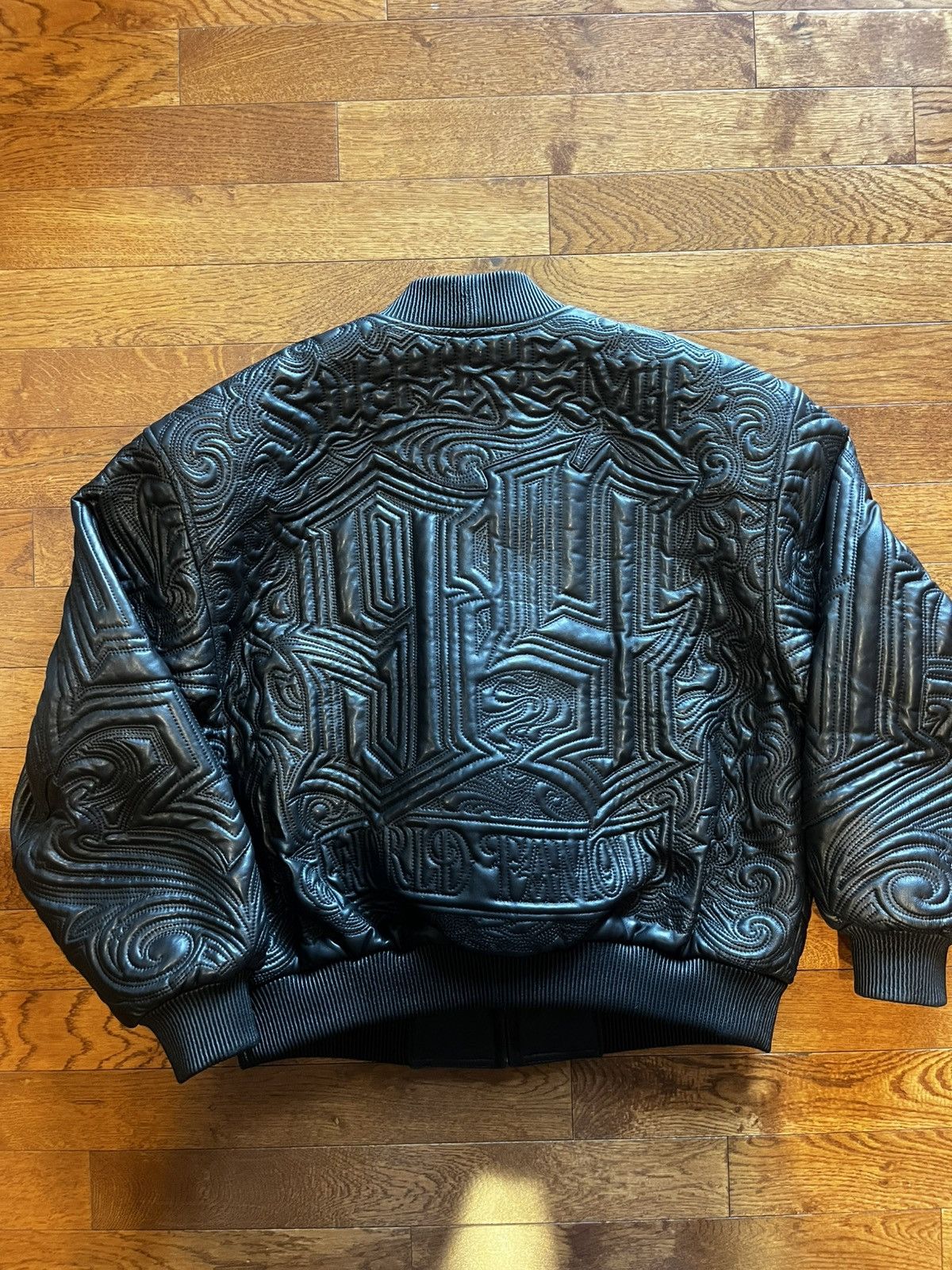Supreme Supreme Mister Cartoon Embroidered Leather Varsity Jacket Size US L / EU 52-54 / 3 - 9 Thumbnail