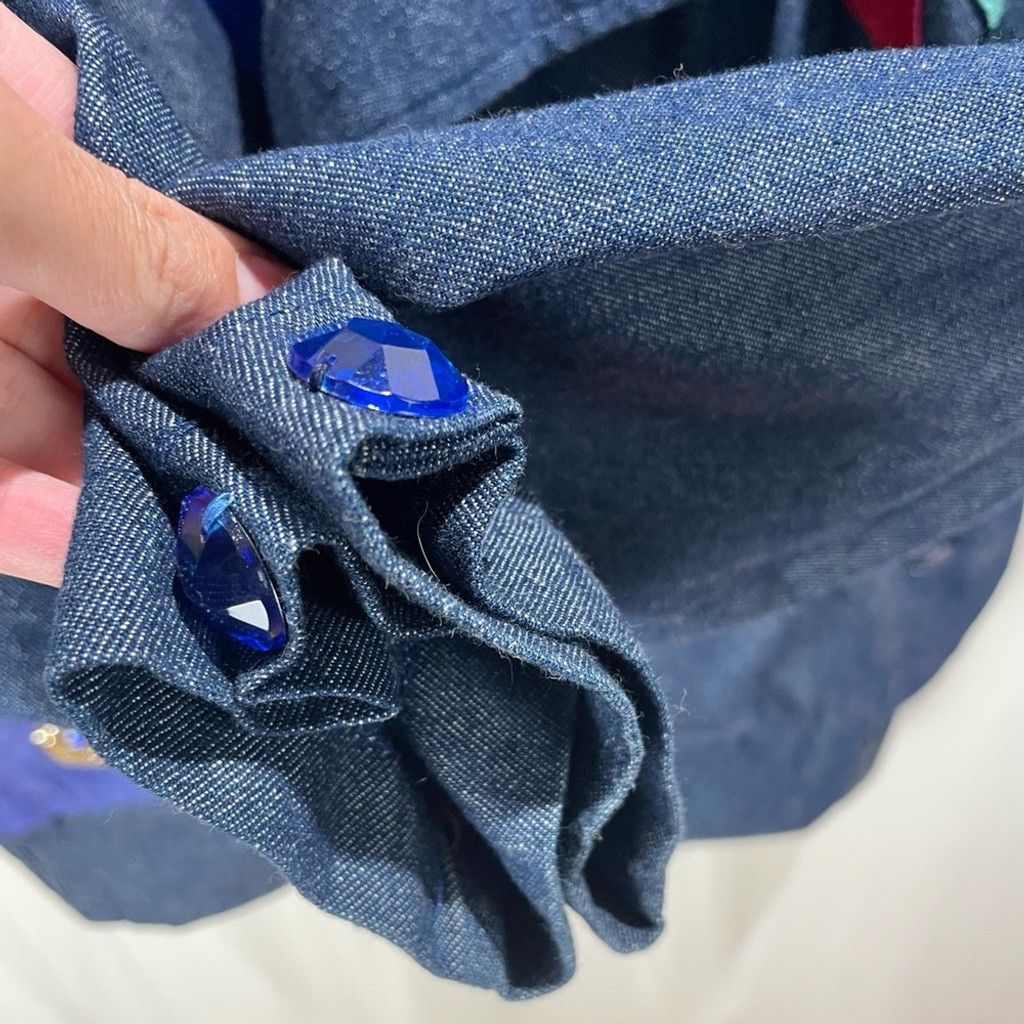 Vintage Vintage Embellished Denim & Suede Patchwork Moto Bomber L Size L / US 10 / IT 46 - 9 Thumbnail
