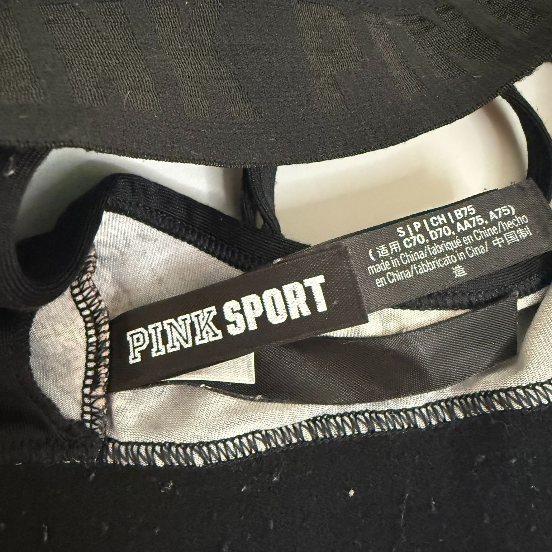 Pink PINK Victorias Secret Pineapple Sports Bra Small Black Light Size ONE SIZE - 4 Thumbnail