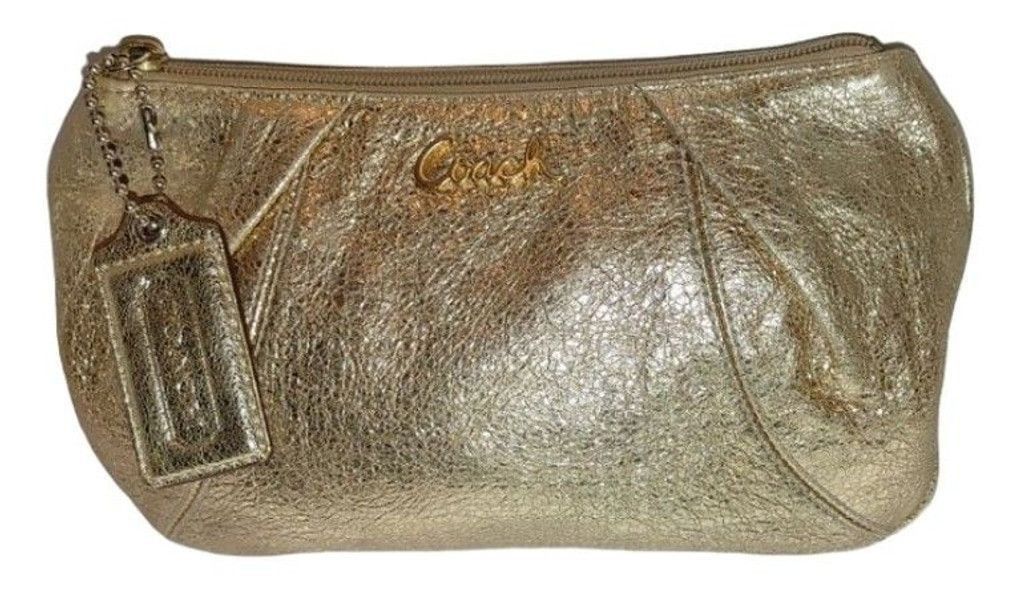 Coach Coach Metallic Gold Zippered Pouch M0869-42536 Size ONE SIZE - 8 Thumbnail