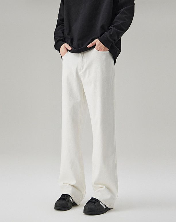 Japanese Brand American men's straight white casual stretch flared jeans Size US 32 / EU 48 - 2 Thumbnail