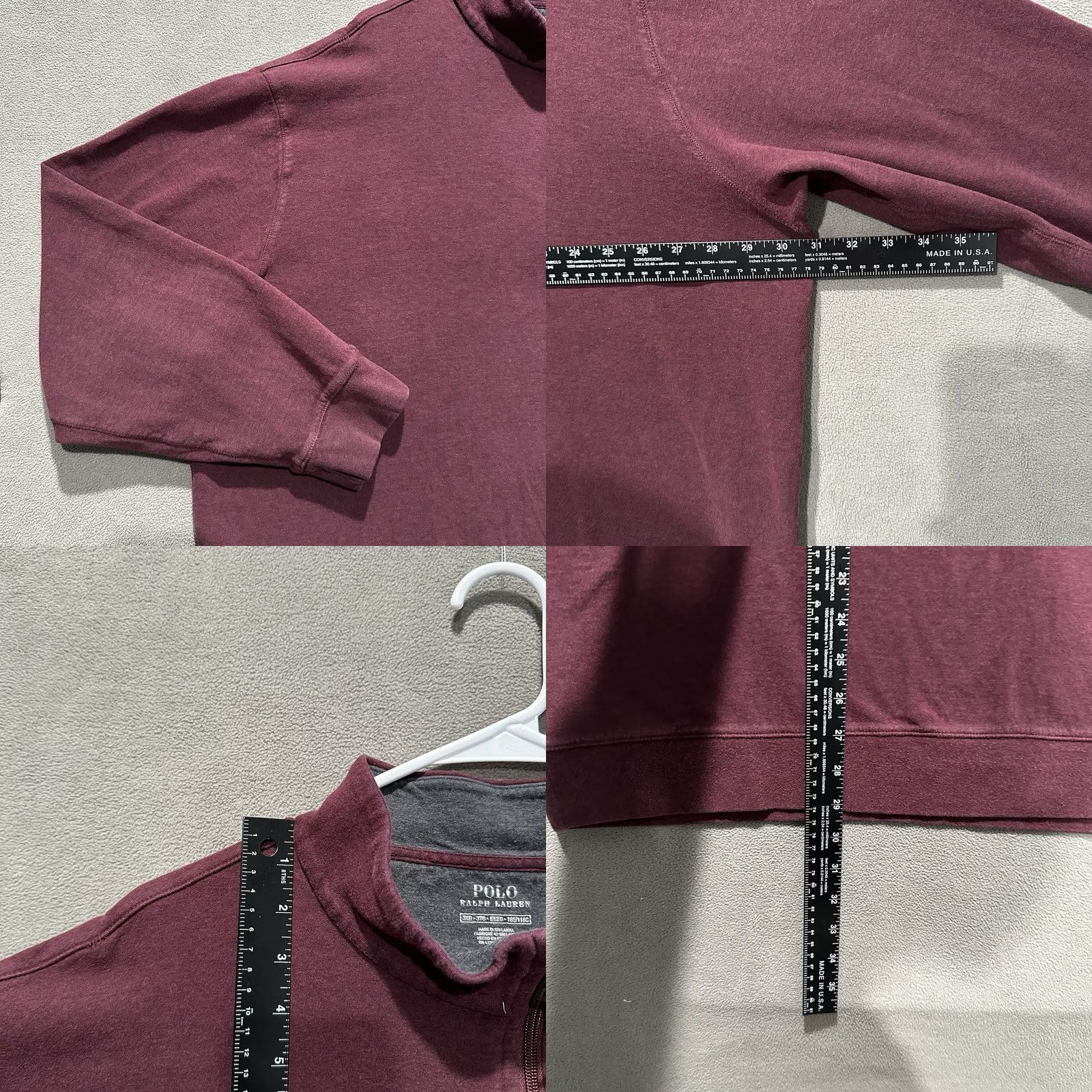 Polo Ralph Lauren Polo Ralph Lauren Sweater Mens 3XB Maroon Red Quarter Zip Pullover Green Pony Size US XXL / EU 58 / 5 - 8 Thumbnail