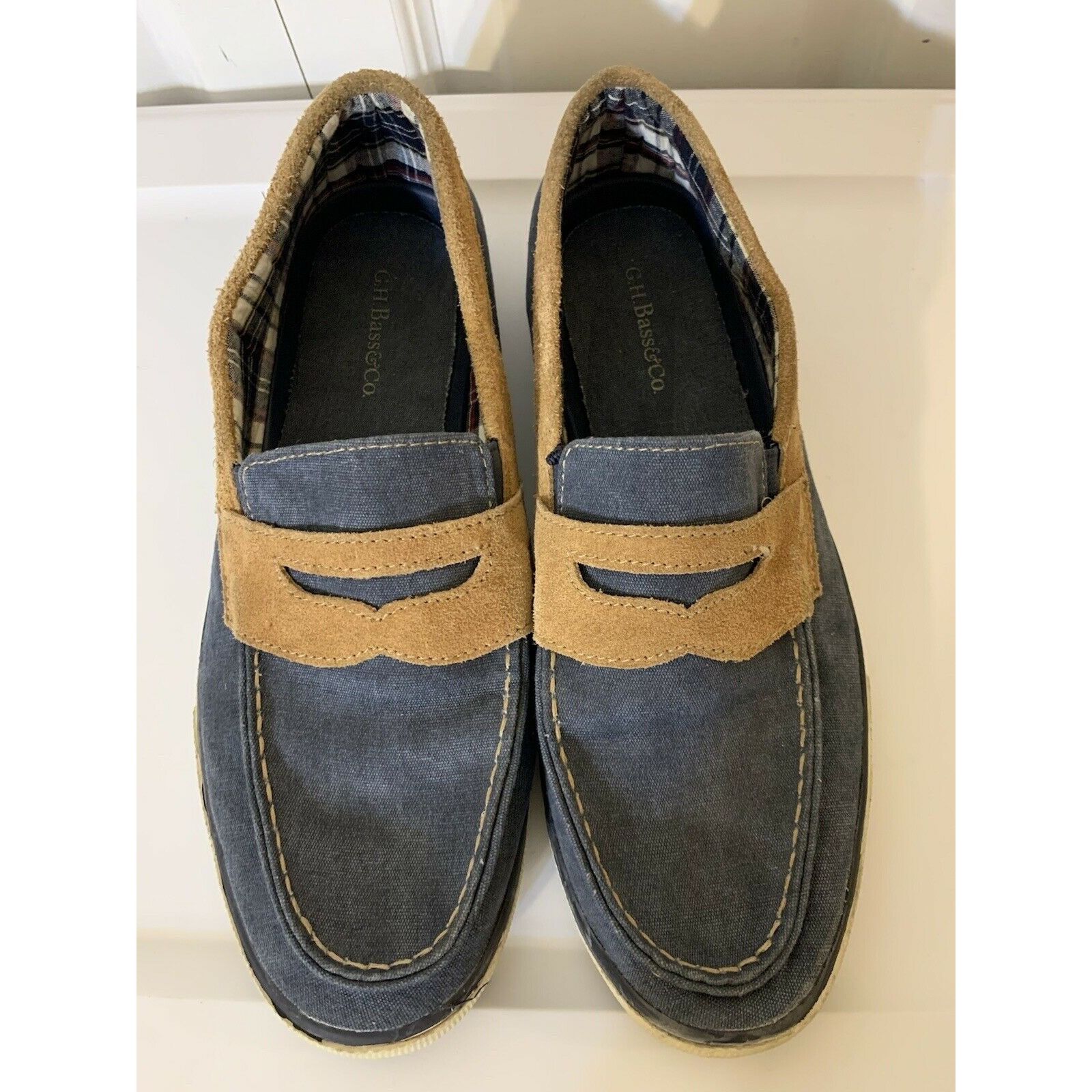 G.H. Bass & Co. G H Bass Olsen Penny Loafer Shoe Men’s Sz 10 1/2 D Blue Tan Size US 10.5 / EU 43-44 - 1 Thumbnail