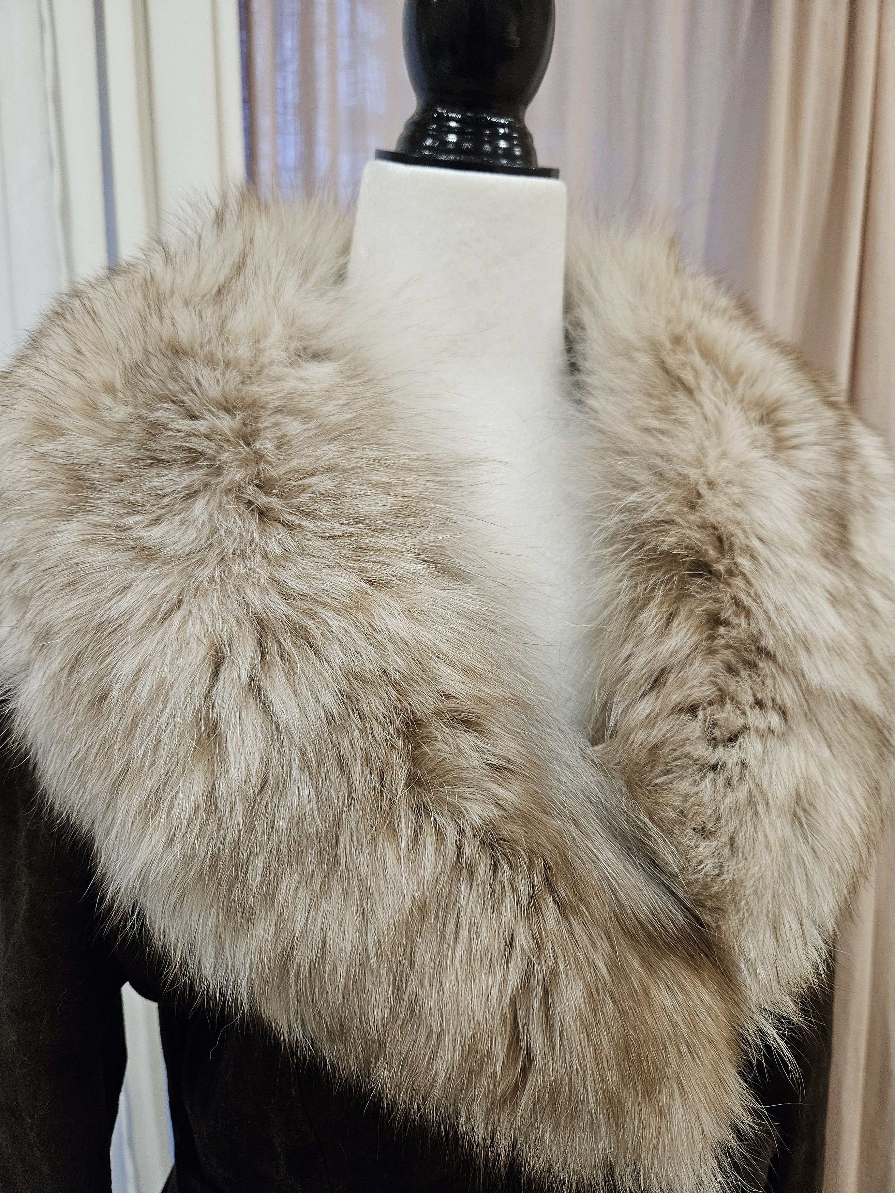Vintage Vintage Suede Leather Fit-Flare Boho Princess Real Fur Coat Size M / US 6-8 / IT 42-44 - 23 Thumbnail