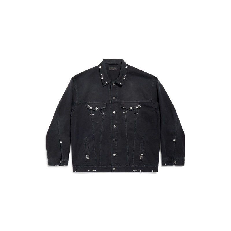 Balenciaga o1bcso1str1125 Pierced Jacket in Black Size US S / EU 44-46 / 1 - 1 Thumbnail