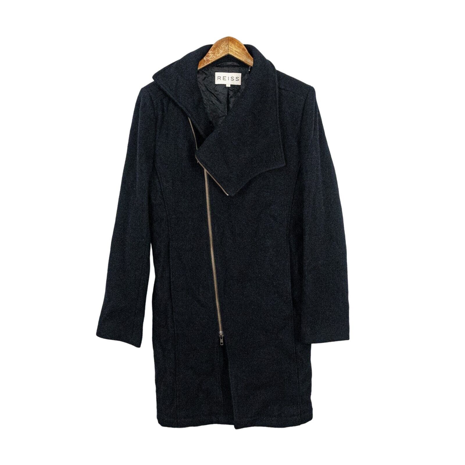 Reiss REISS Women's Wool PETRONE Pea Coat zip up in navy blue Size S / US 4 / IT 40 - 8 Thumbnail