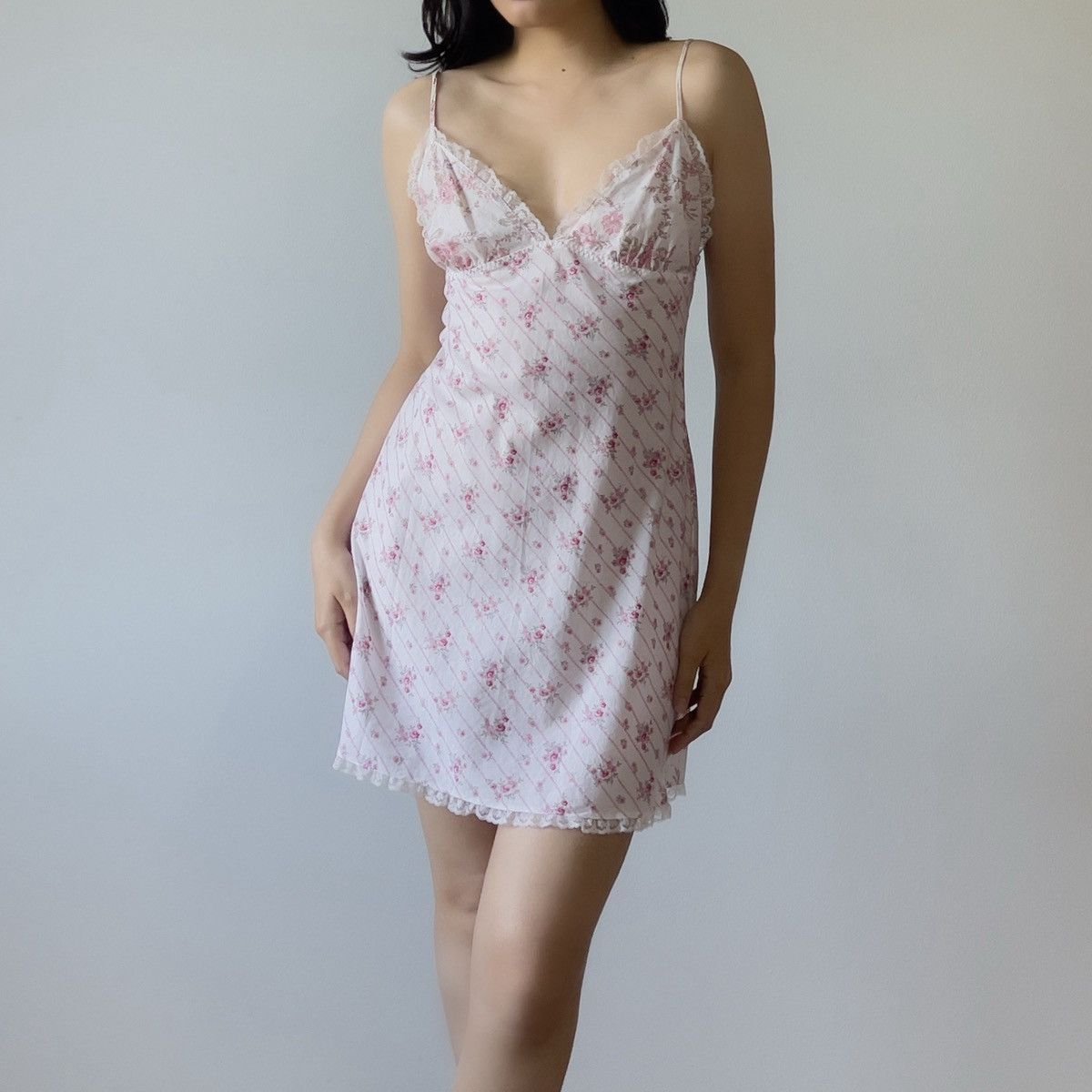 Victoria's Secret Victoria’s Secret White Cotton Floral Slip Dress (M) Size M / US 6-8 / IT 42-44 - 4 Thumbnail