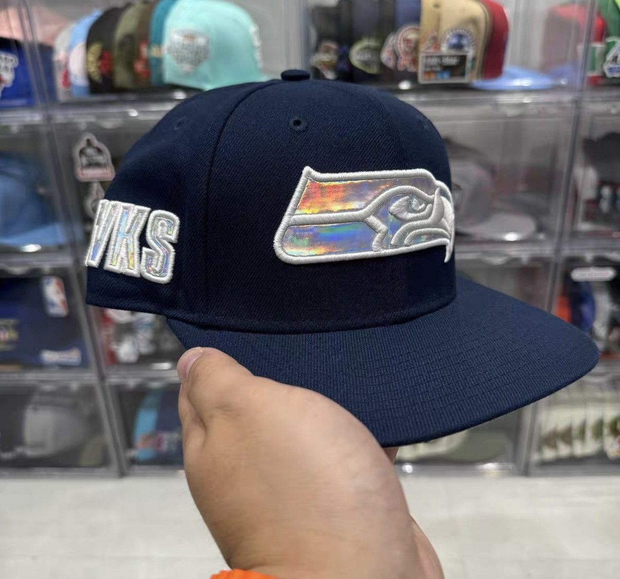 New Era New Era NFL Seattle Laser Flat Brim Baseball Cap J32 Size ONE SIZE - 1 Thumbnail
