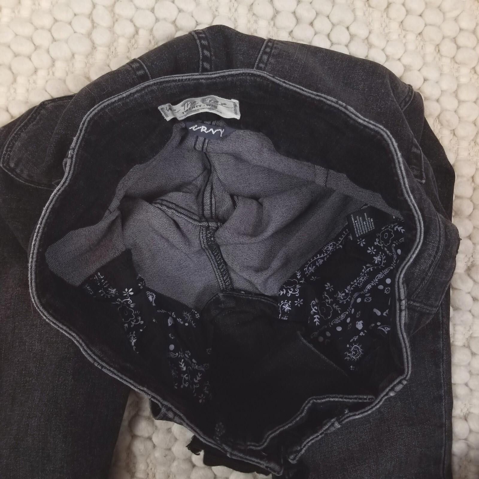 Designer We The Free CRVY Lace-up High Waist Skinny Jeans Black Sz 29 Size 29" - 5 Thumbnail