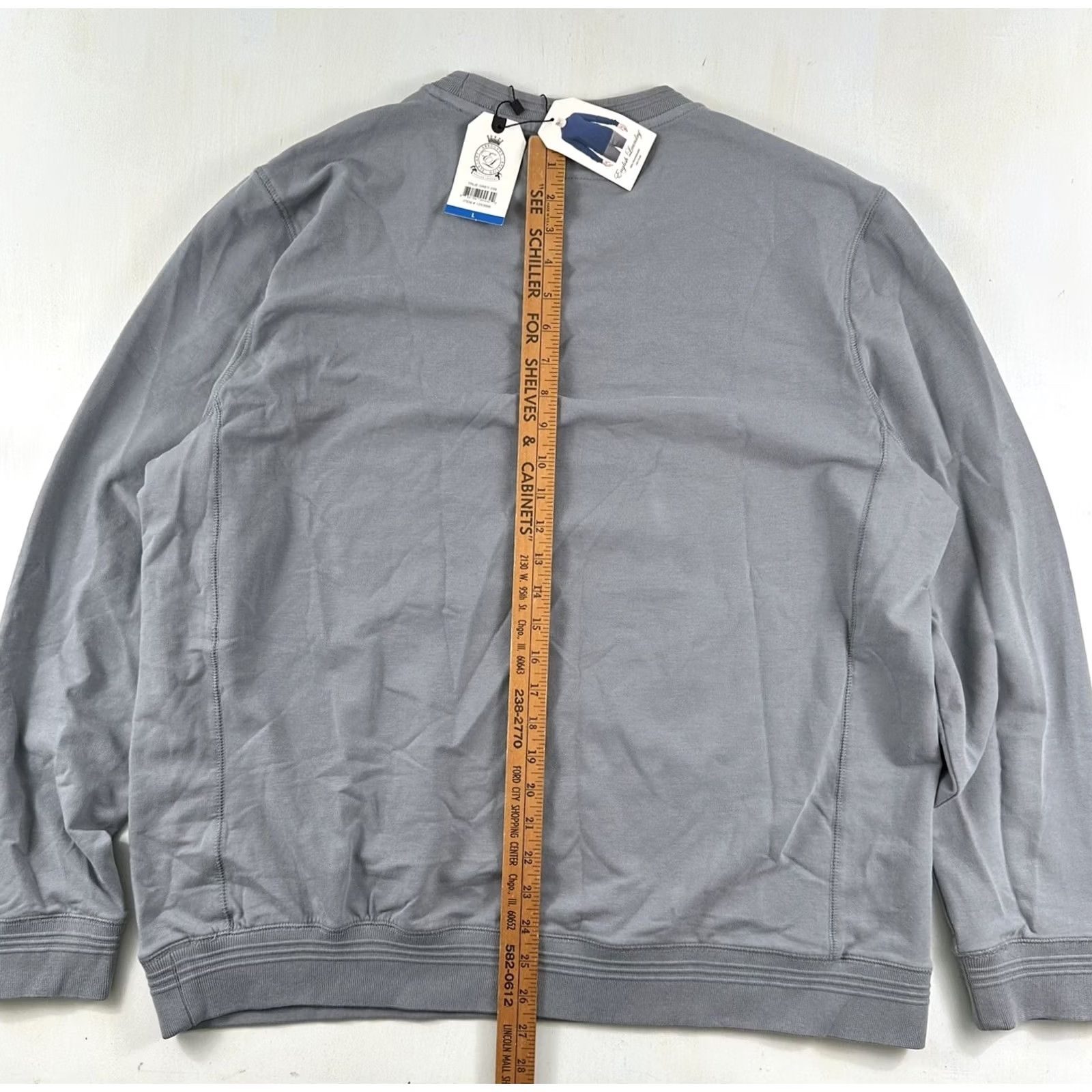 English Laundry Sweater Mens Large Gray Crewneck Pullover Stretch Classic Outdoor, Men's — image 3 of 6