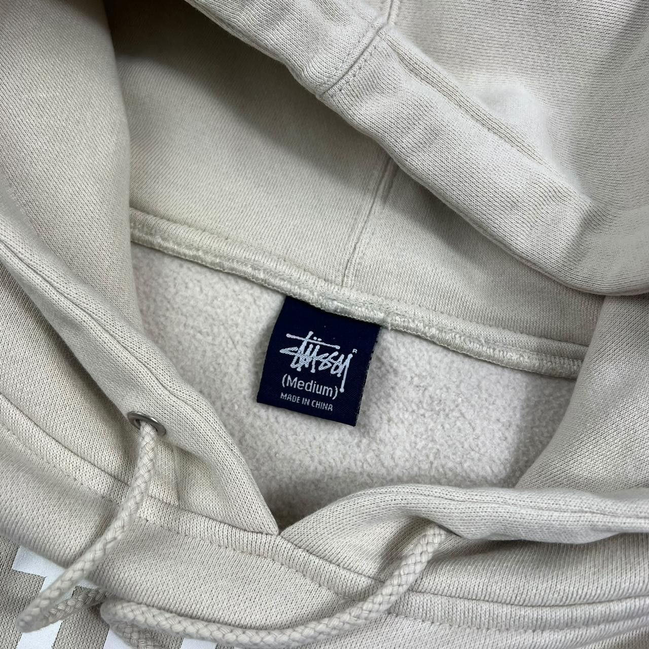 Stussy Vintage 2000s Stussy Livin XL Pullover Hoodie Cream - Medium Size US M / EU 48-50 / 2 - 5 Thumbnail