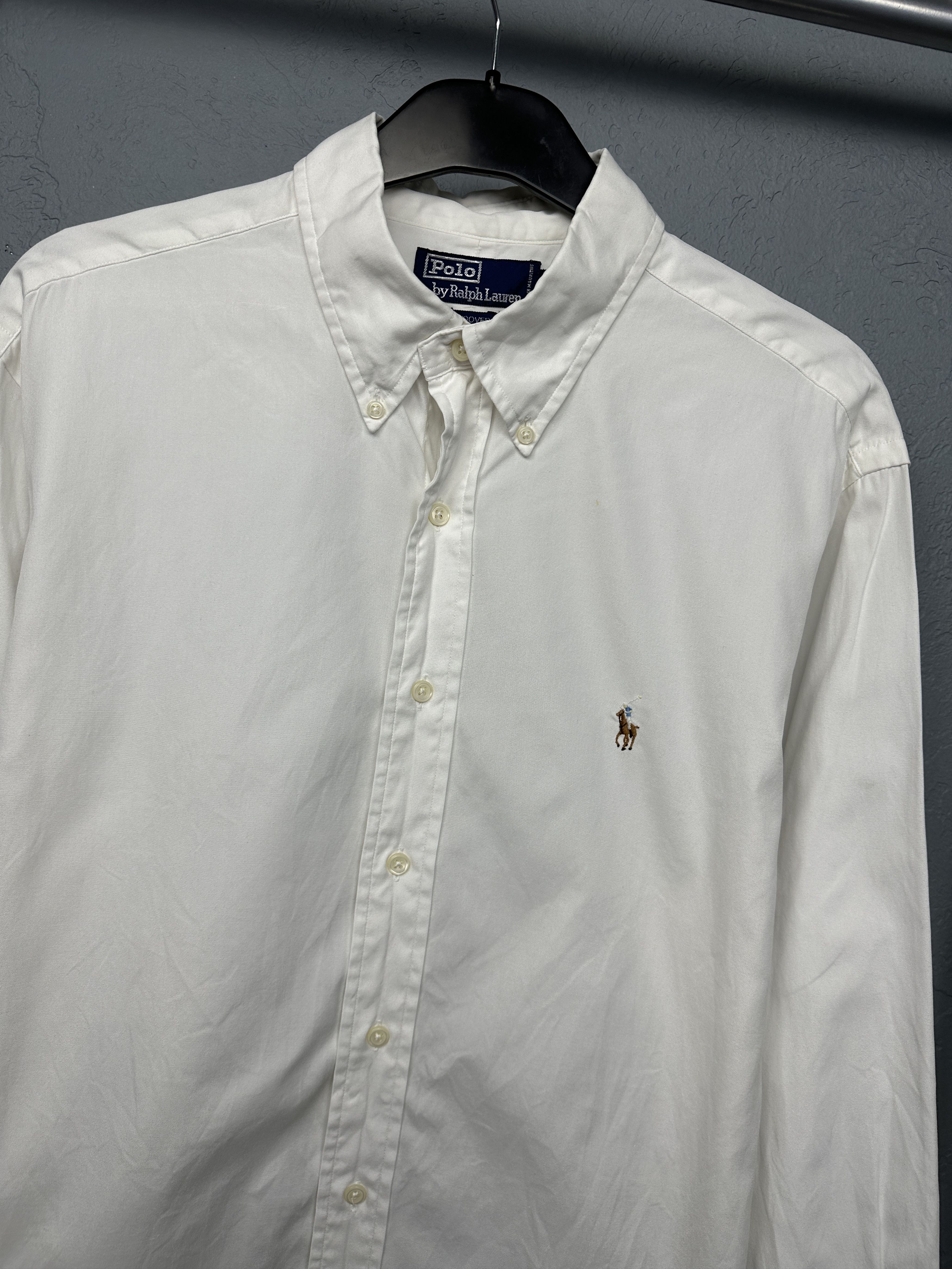 Polo Ralph Lauren Polo Ralph Lauren 90s Vintage Mens Long Sleeve White Shirt Size US XL / EU 56 / 4 - 2 Thumbnail