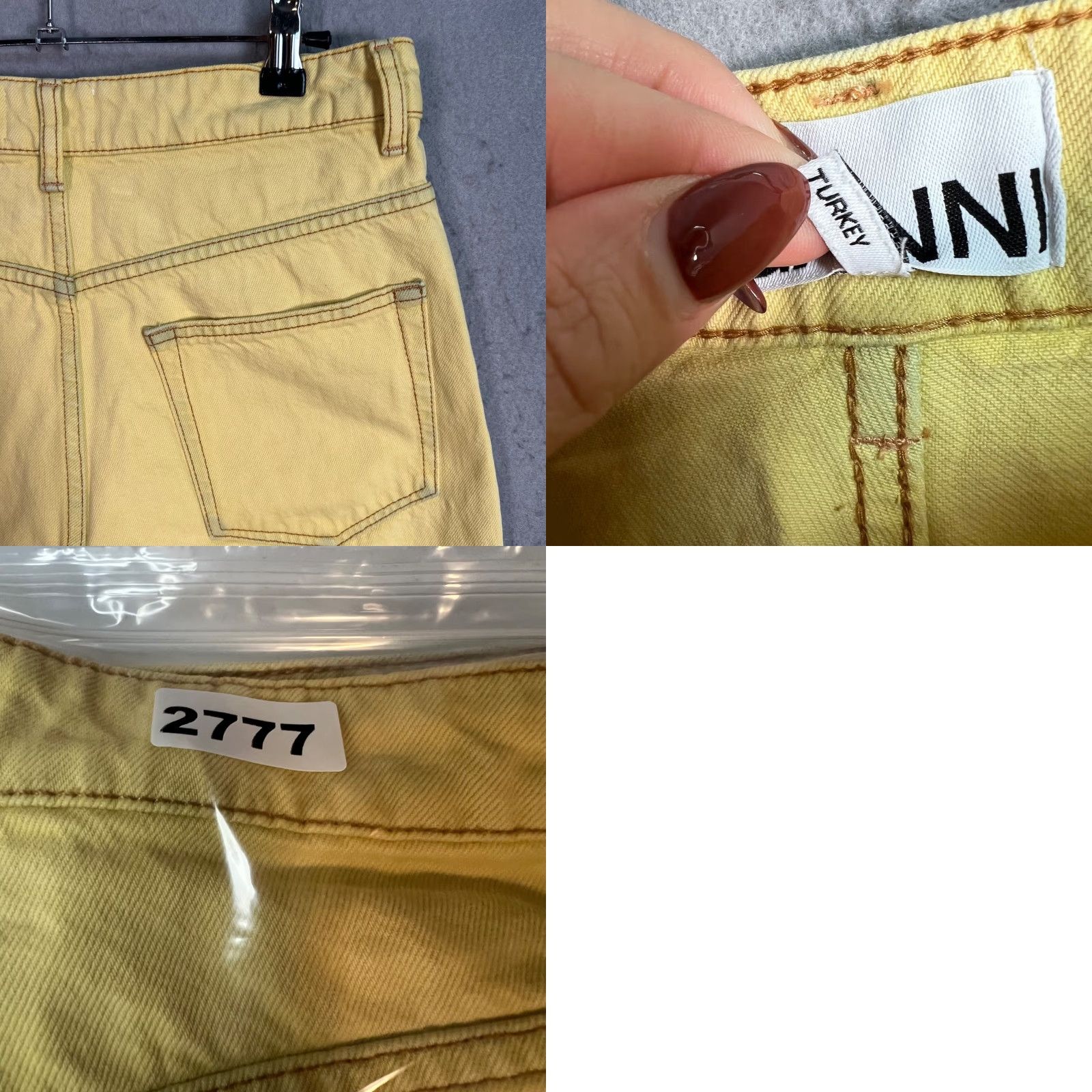 Ganni Ganni Jeans Womens 29 Yellow Organic Cotton High-Waisted Straight-Leg 5-Pocket Denim Inseam 31 Vintage No/Used Mens? No. Size 29" - 10 Thumbnail