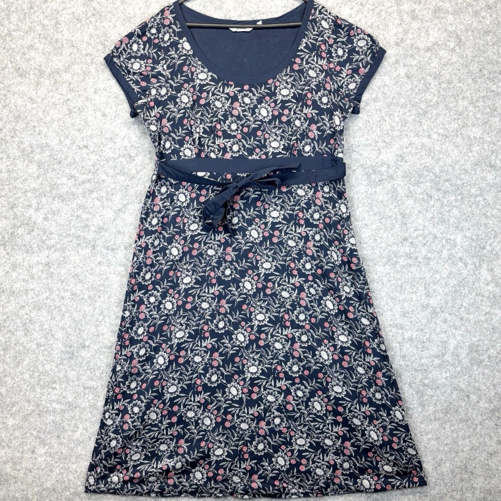 Vintage Seasalt Morvoren Dress Floral Navy UK 14 Fit & Flare Women’s Short Sleeve Knee Length Casual Party Size XL / US 12-14 / IT 48-50 - 2 Thumbnail