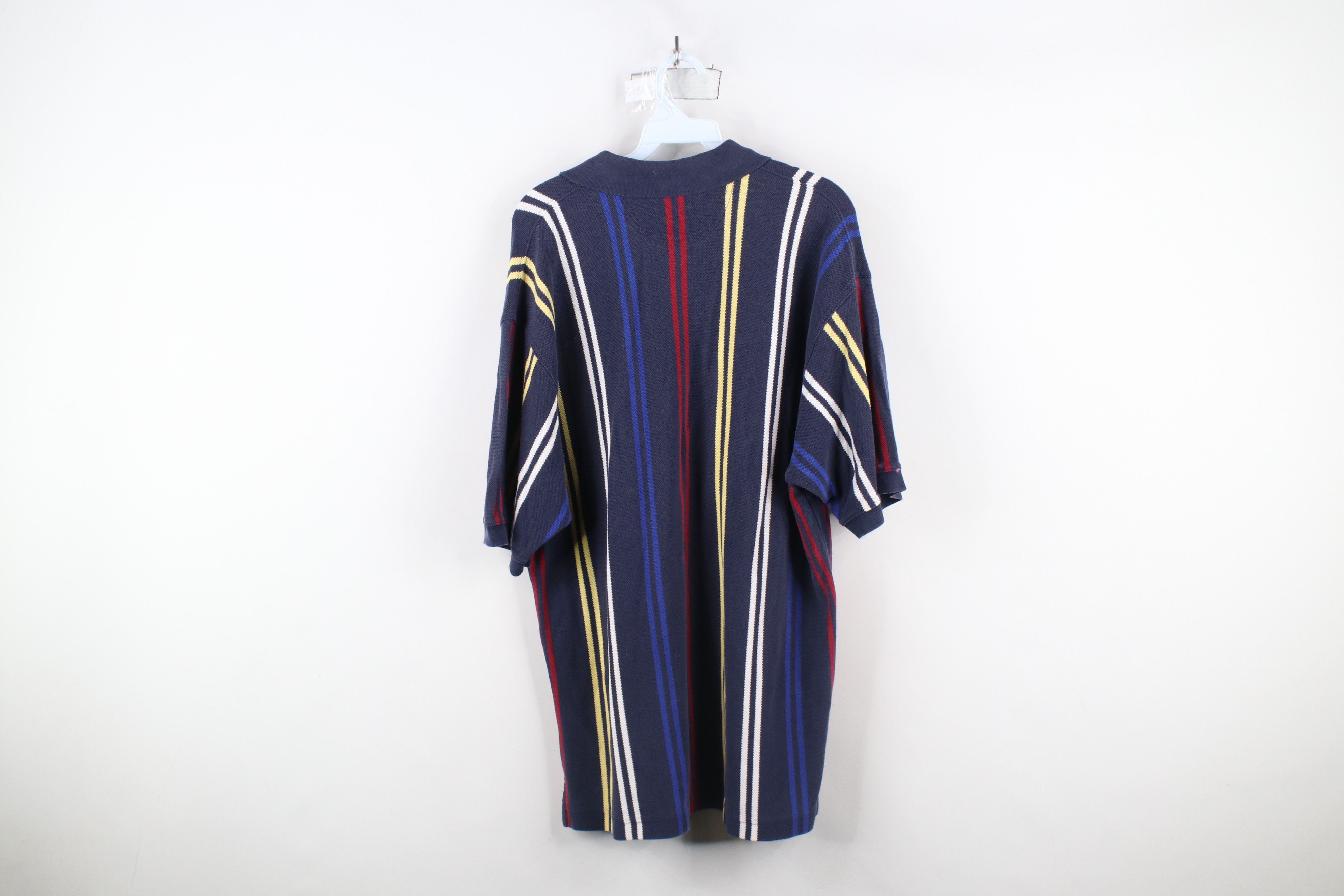 Vintage Vintage 90s Streetwear Striped Thermal Knit Golf Polo Size US L / EU 52-54 / 3 - 8 Thumbnail