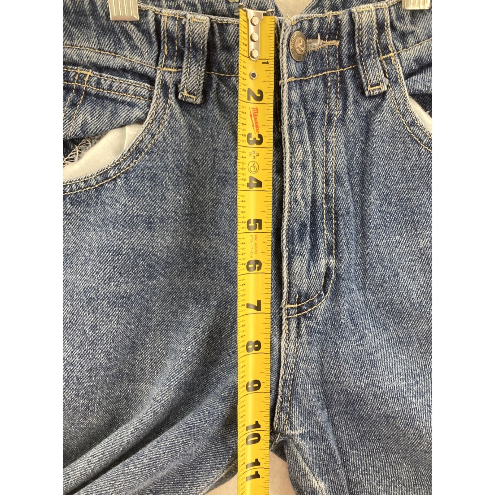 Vintage VINTAGE Second Generation High Rise Boot Jeans Womens 5 Tall Light Wash Blue Slim Straight 90s Western Size 27" / US 4 / IT 40 - 5 Thumbnail