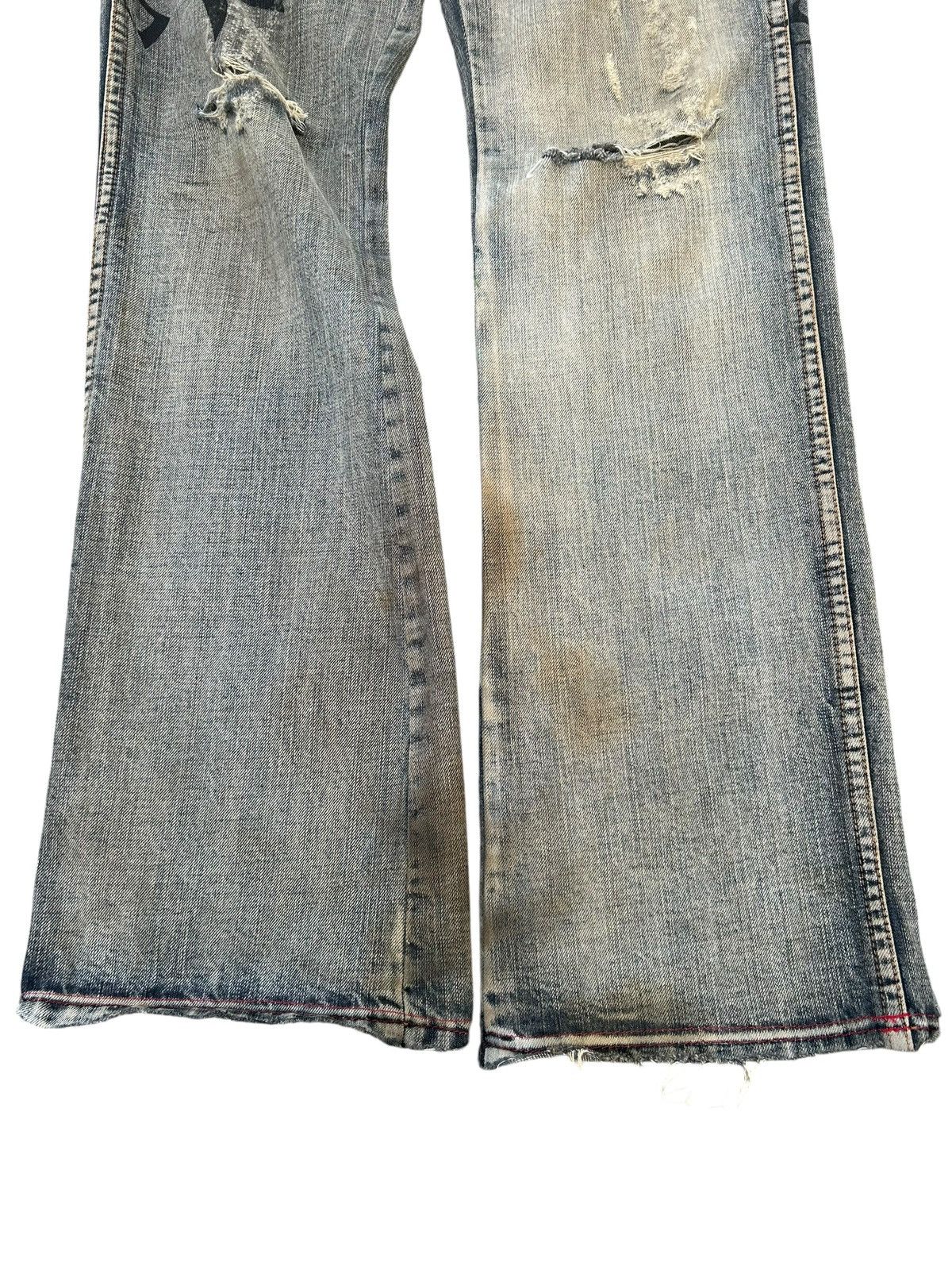 Kapital Flare Semantic design Rusty Faded Distressed Denim Jeans Size US 30 / EU 46 - 10 Thumbnail