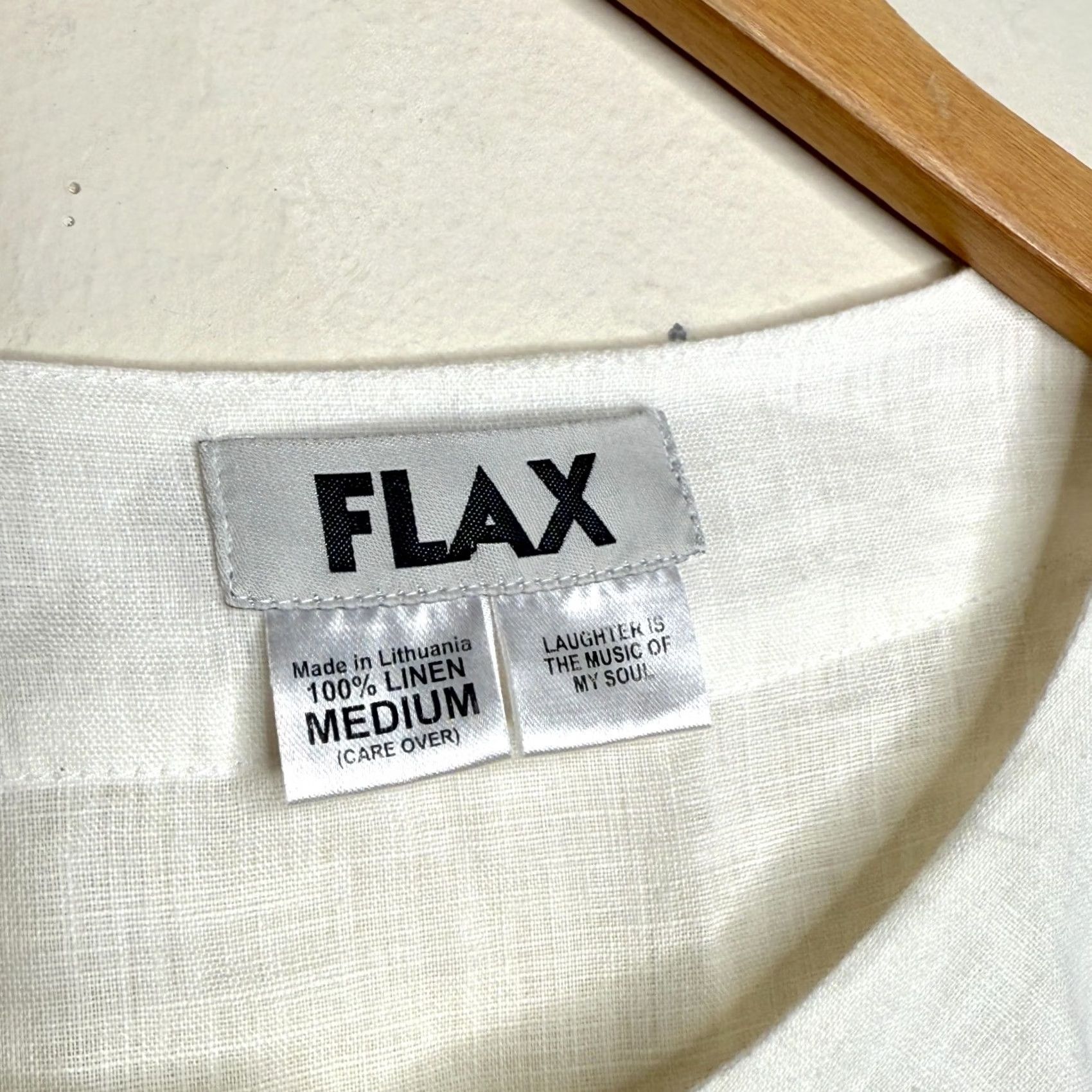 FLAX FLAX Linen Blouse White Oversized Pockets 100% Linen Womens Medium Shirt Bohemian Casual Summer Spring Fall Size M / US 6-8 / IT 42-44 - 5 Thumbnail