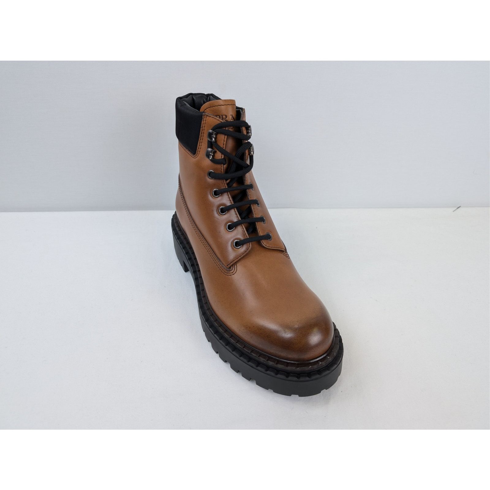Prada o1rshd1 leather and recycled nylon ankle boots in Cognac Size US 10.5 / EU 43-44 - 3 Thumbnail