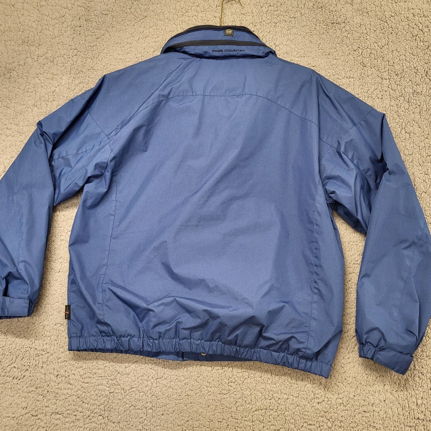 Free Country Free Country Windbreaker Coat Mens Large Blue Zip Hood Water Resistant Jacket/Coat Size US L / EU 52-54 / 3 - 4 Thumbnail