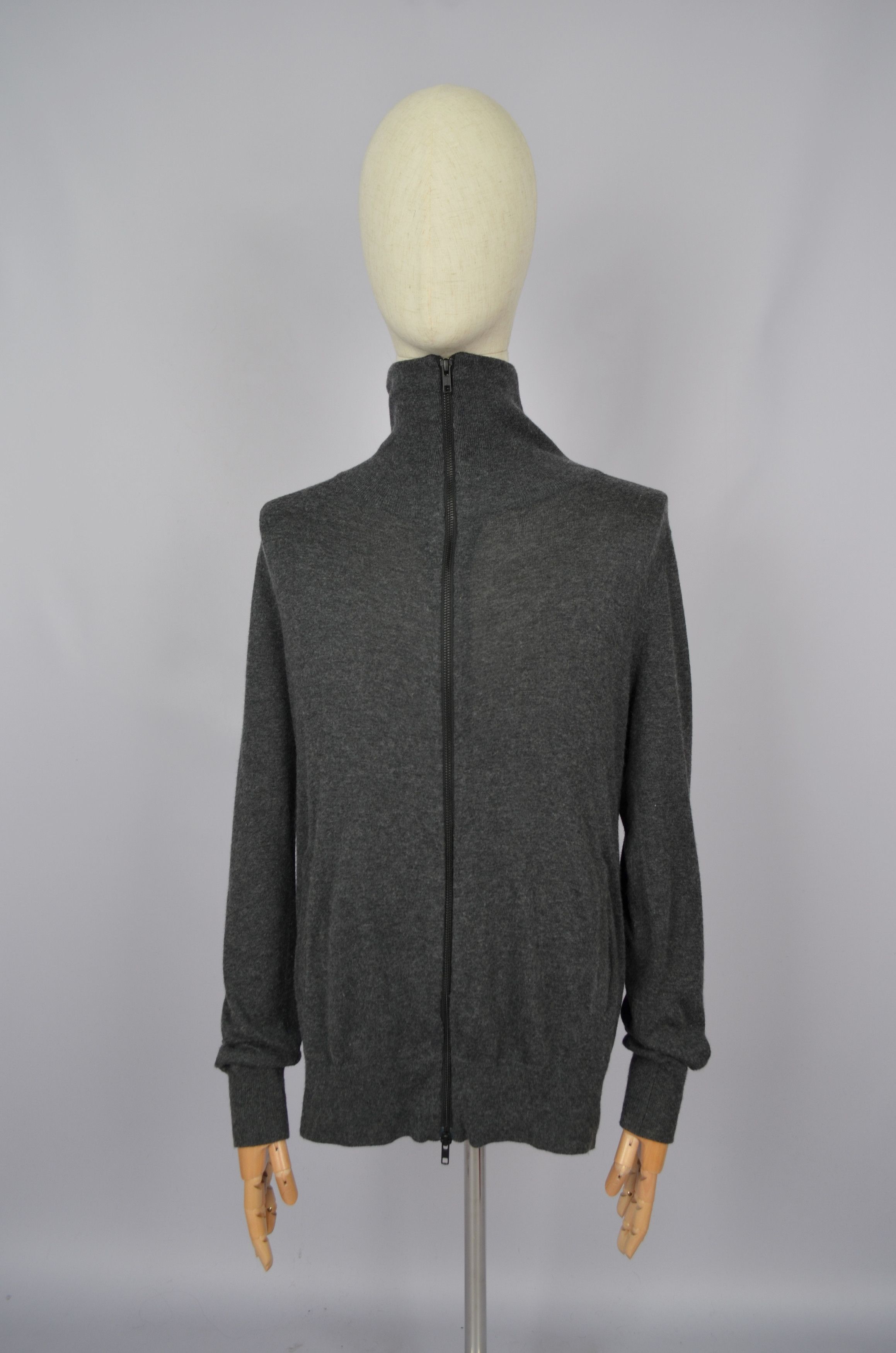 Allsaints × Designer All Saints Classic Trait ZipUp Viscose Nylon Cardigan Jumper Size US M / EU 48-50 / 2 - 8 Thumbnail