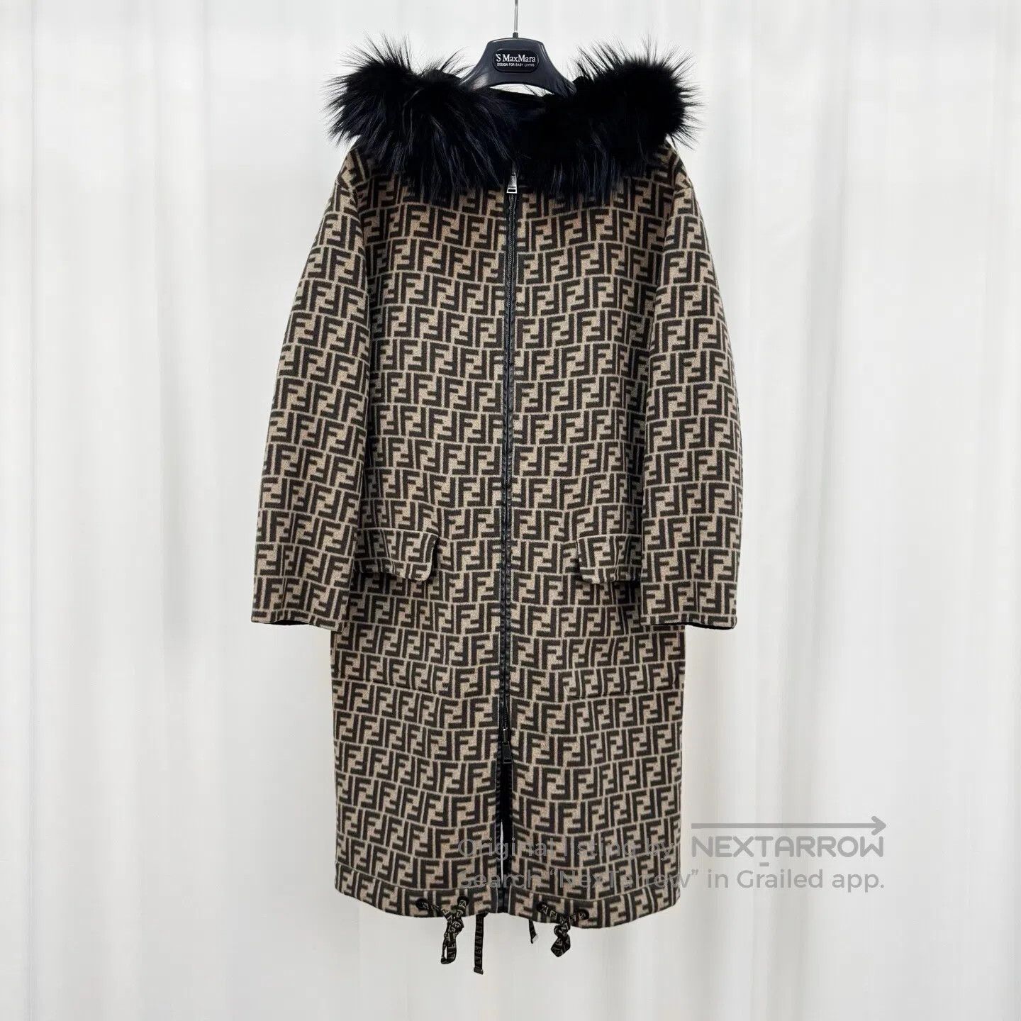 Fendi FENDI Reversible wool coat with all-over monogram print an Size XS / US 0-2 / IT 36-38 - 1 Thumbnail