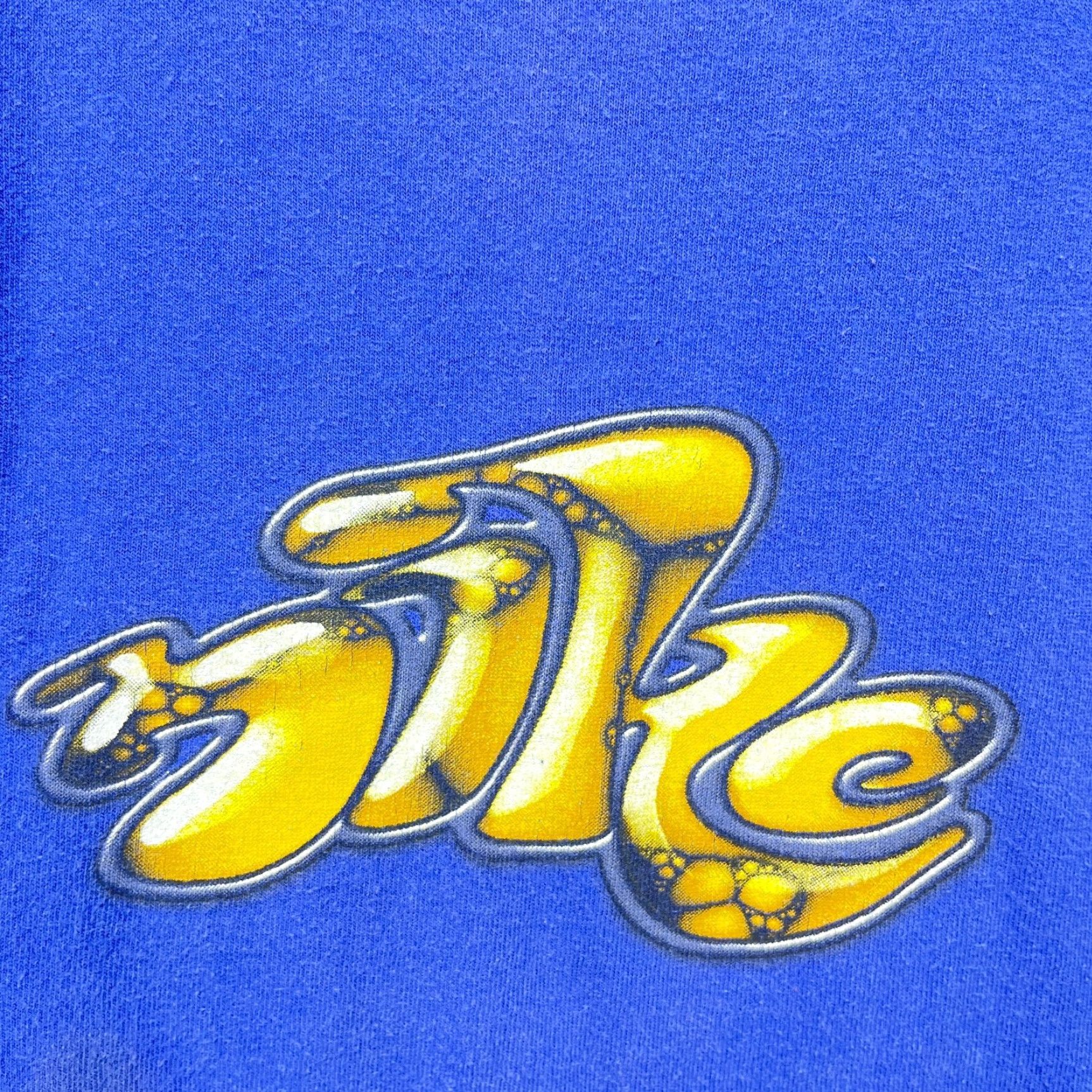 Nike VINTAGE Nike Bubble Letter Spellout Y2K Graffiti T Shirt M Skater Rare Blue Cotton Logo 90s Men Short Sleeve Mock Neck Nike Air 2000s Size US M / EU 48-50 / 2 - 3 Thumbnail