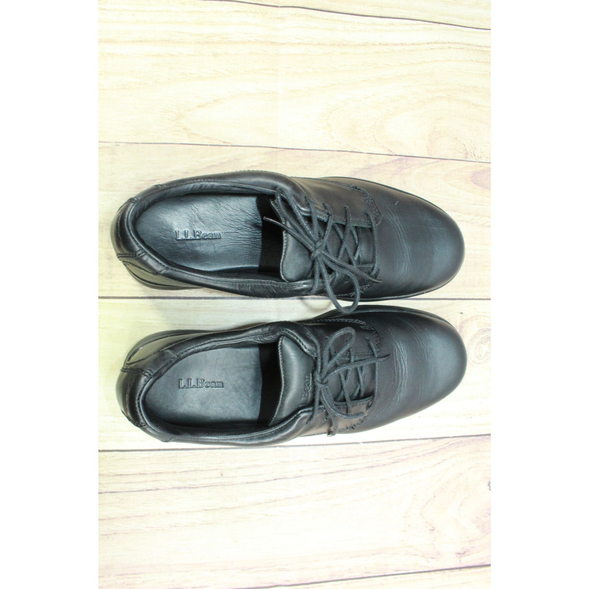 L.L. Bean LL Bean Men’s Black Leather Lace Up Casual Oxford Shoes Size US 8.5 / EU 41-42 - 7 Thumbnail