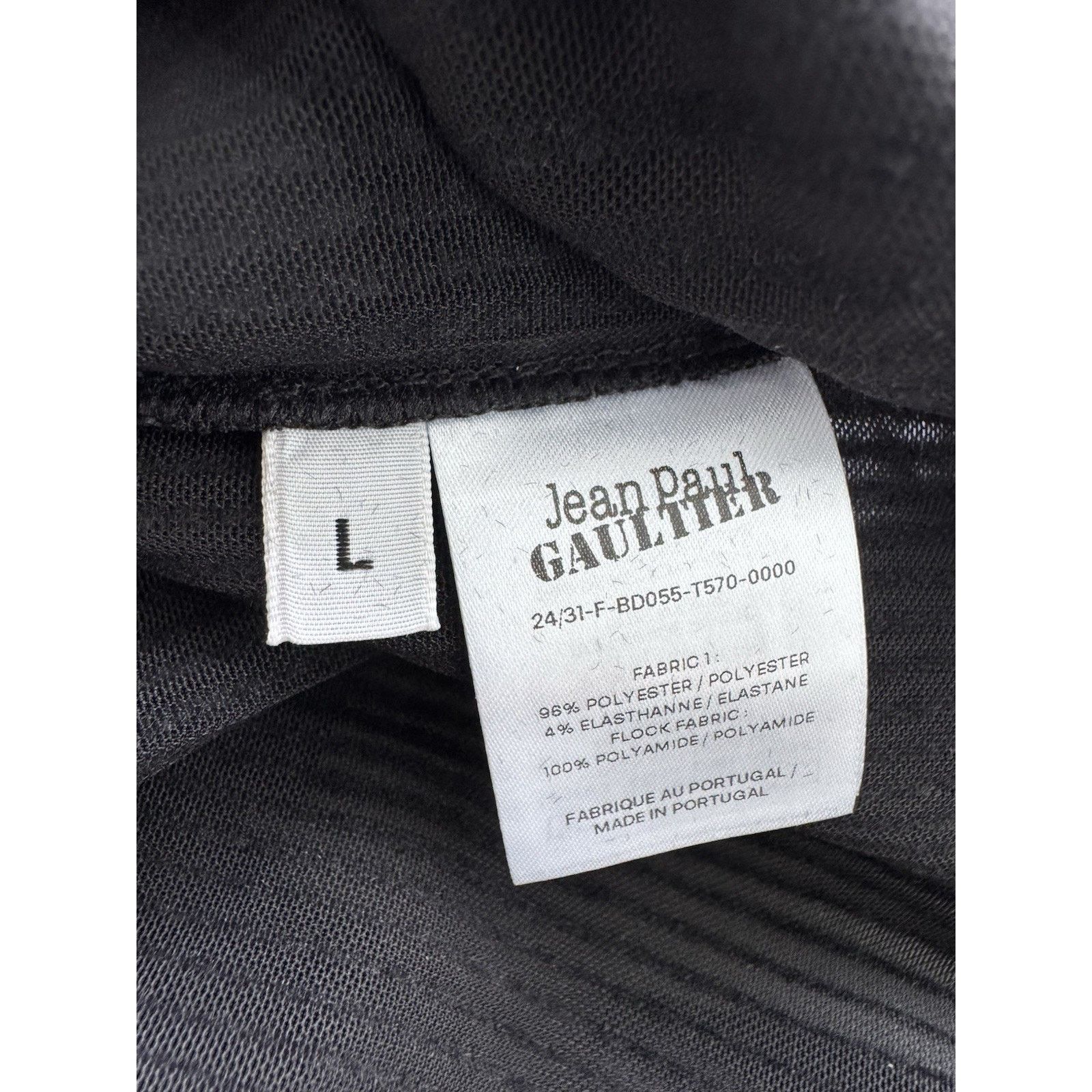 Jean Paul Gaultier JEAN PAUL GAULTIER Mesh Flocked Morphing Pinstripe Bodysuit Size L / US 10 / IT 46 - 6 Thumbnail