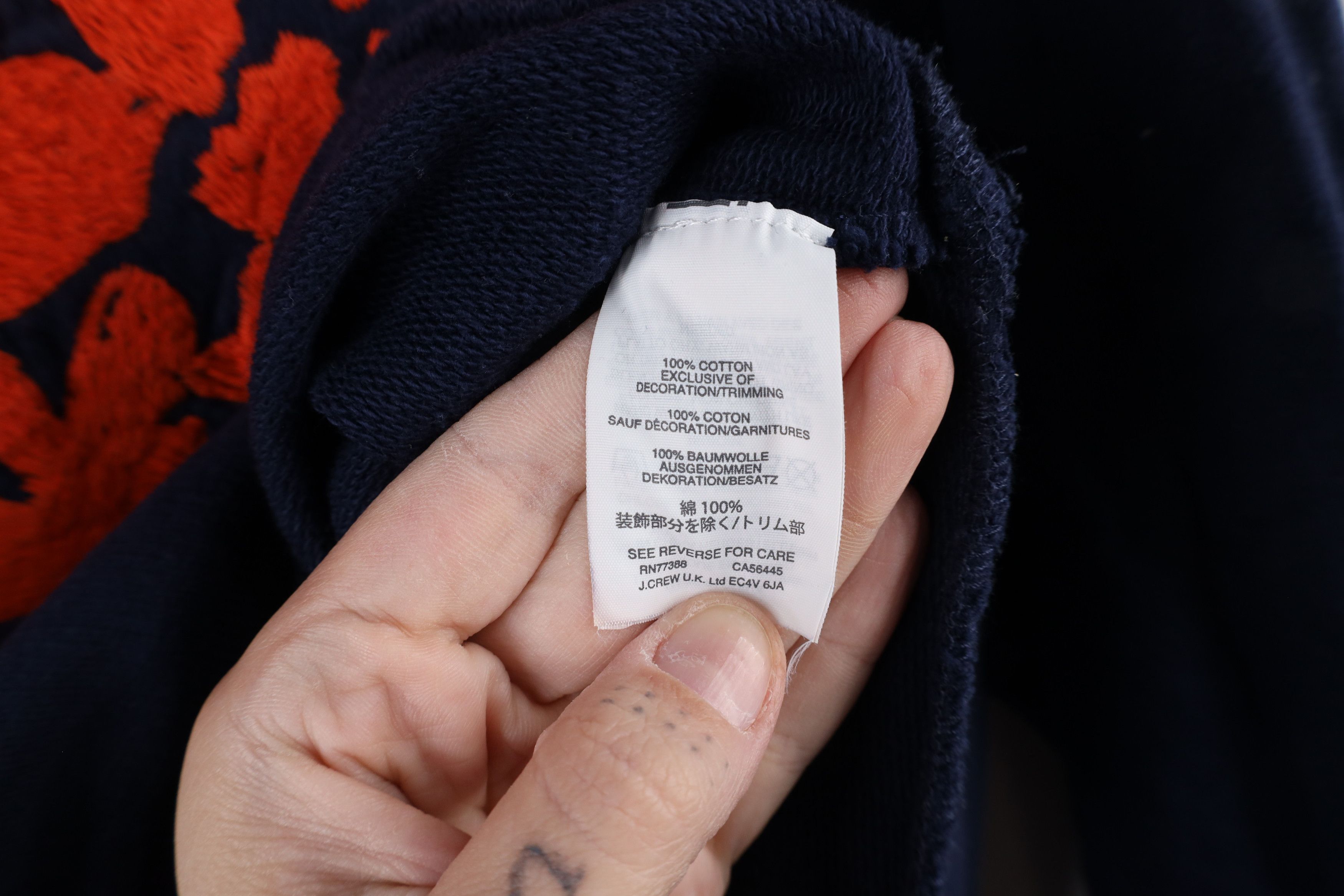 J.Crew × Vintage J Crew Floral Flower Crewneck Sweatshirt Navy Blue Size M / US 6-8 / IT 42-44 - 6 Thumbnail