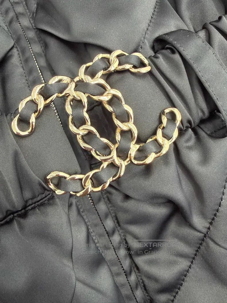 Chanel Chanel Black diamond leather chain-weared cotton suit Size XS / US 0-2 / IT 36-38 - 2 Thumbnail