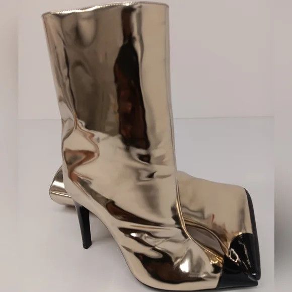 Jimmy Choo Jimmy Choo Cierra Metallic Cap-Toe Stiletto Booties - EU36.5 Size US 6.5 / IT 36.5 - 5 Thumbnail