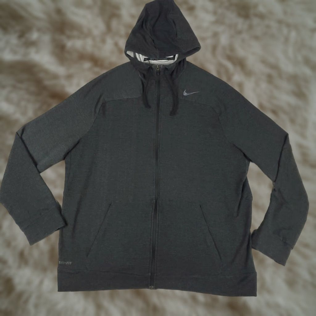 Nike VINTAGE Nike Men’s Hoodie Full Zip Sweatshirt 2XL Gray Cotton Knit Athletic Sports Size US XXL / EU 58 / 5 - 1 Thumbnail