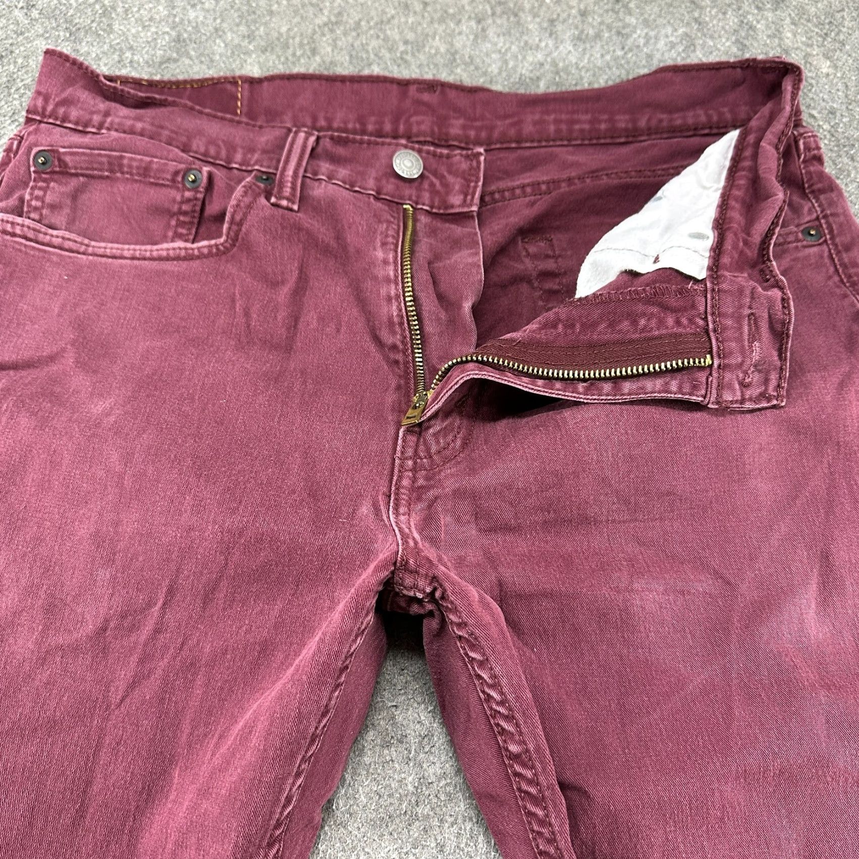 Levi's Levi's 502 Jeans Mens 34x32 Red Dark Wash Cotton Stretch Tapered Athletic Denim 5-Pocket Zipper Button Logo Patch Vintage No Size US 34 / EU 50 - 2 Thumbnail