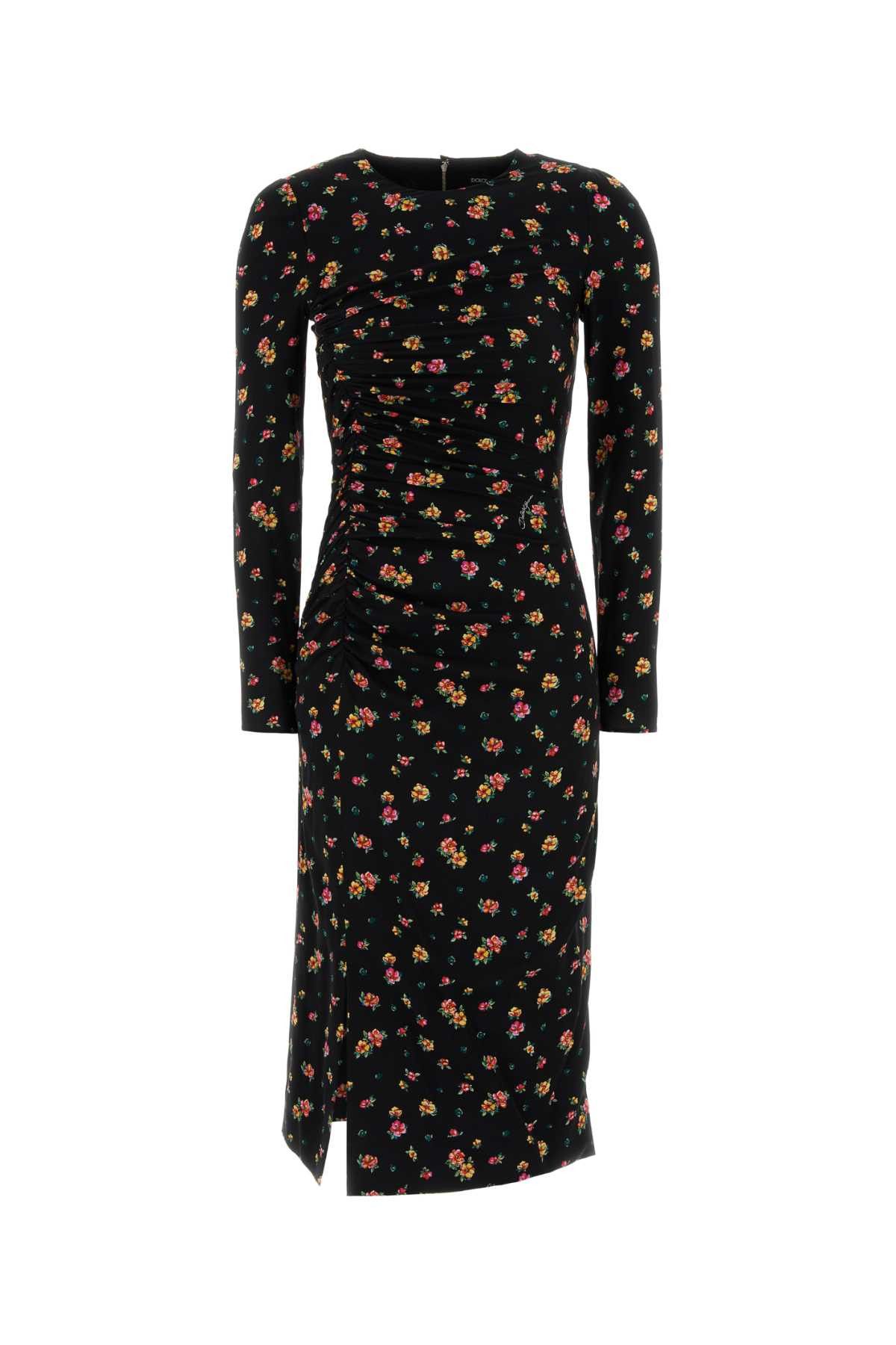 Dolce & Gabbana Printed Charmeuse Dress Size XS / US 0-2 / IT 36-38 - 1 Thumbnail