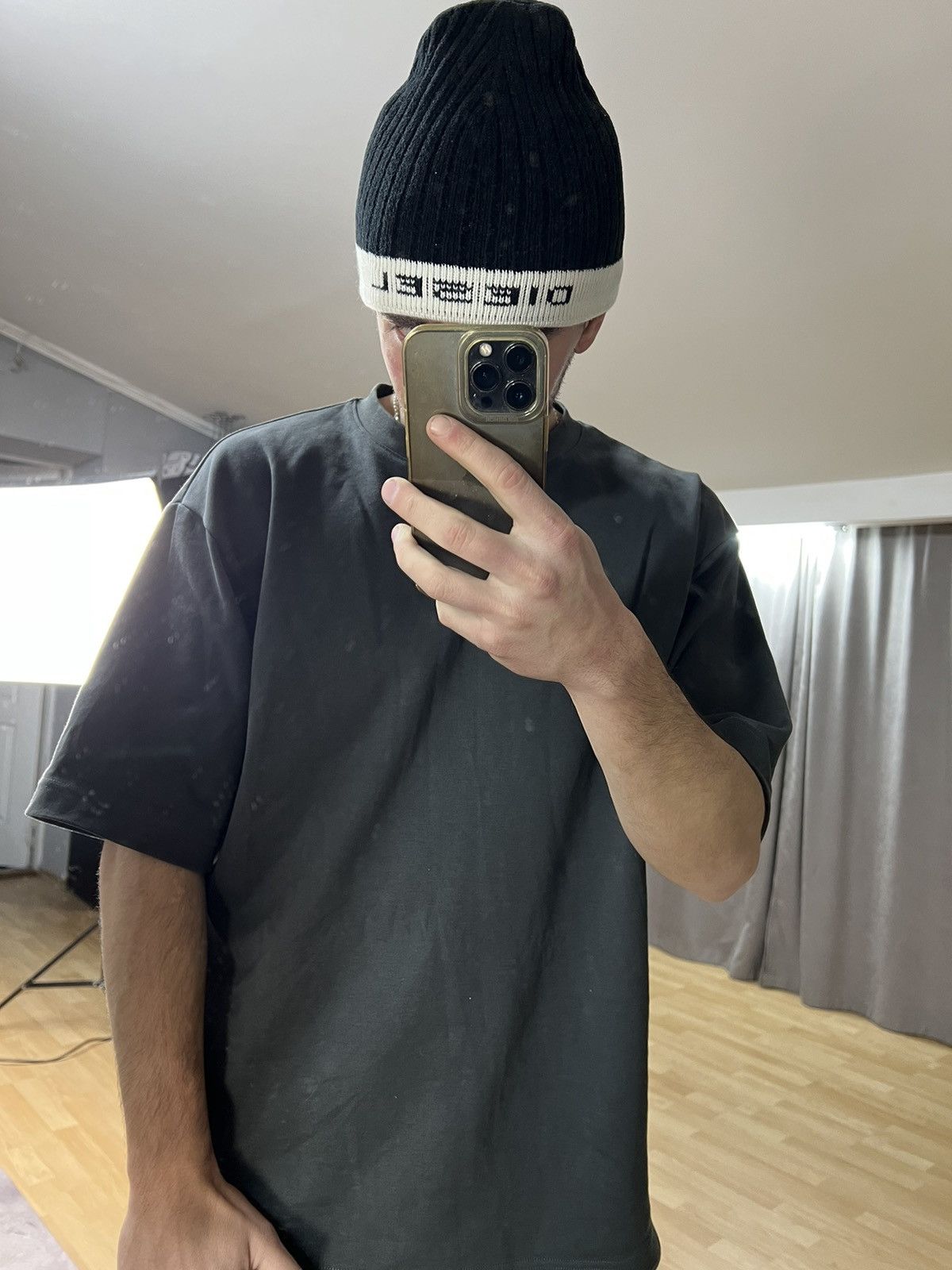Diesel × Vintage #RARe💣💣 Diesel Black gold Y2K Style Beanie Logo Hat Size ONE SIZE - 6 Thumbnail