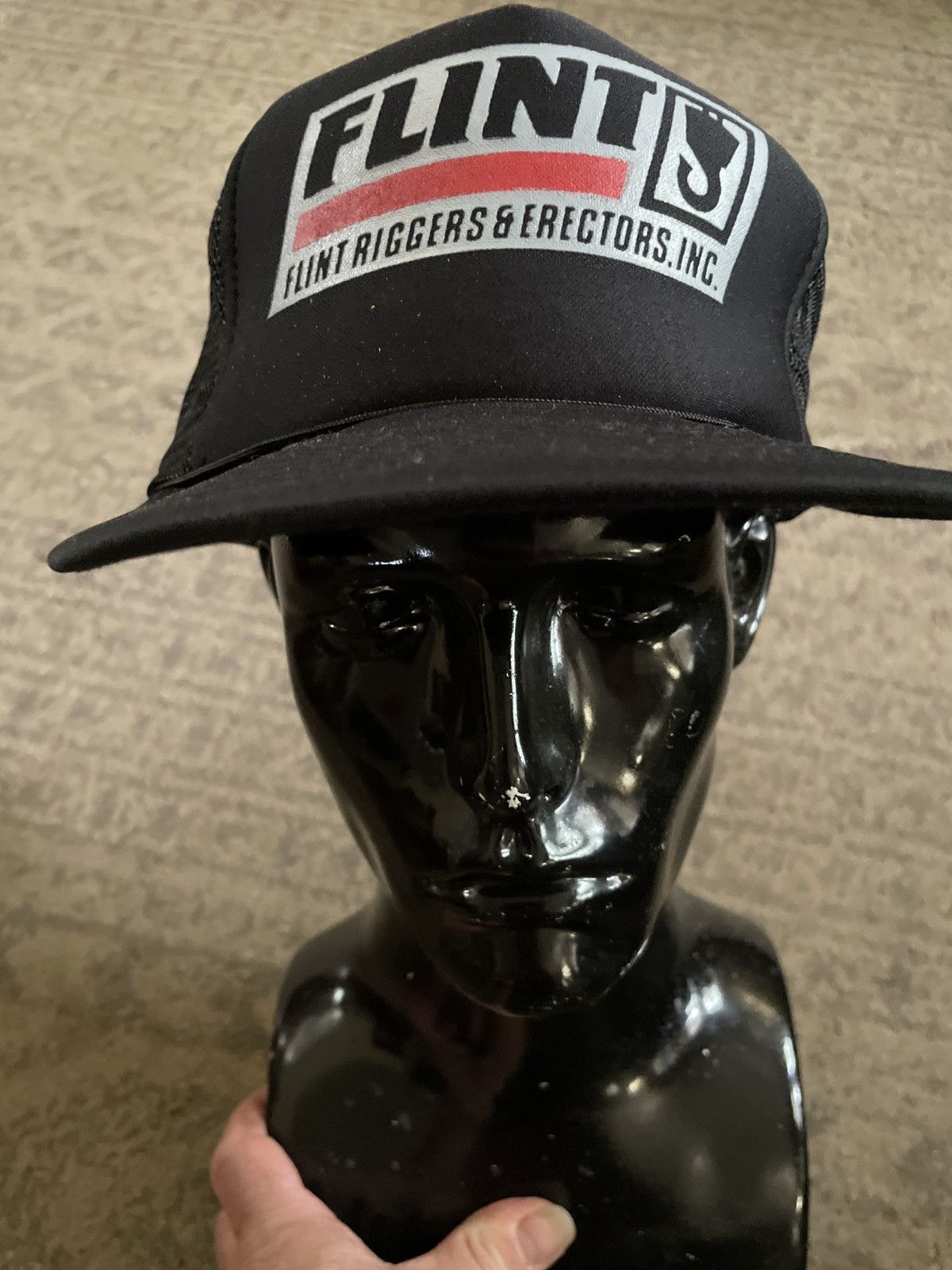 Vintage Flint Riggers Erectors Inc HAT Michigan CAP foam mesh crane Size ONE SIZE - 2 Thumbnail