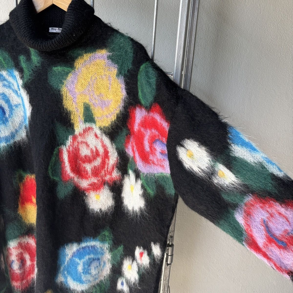 Miu Miu Miu Miu Roses Intarsia Mohair Sweater Size ONE SIZE - 8 Thumbnail