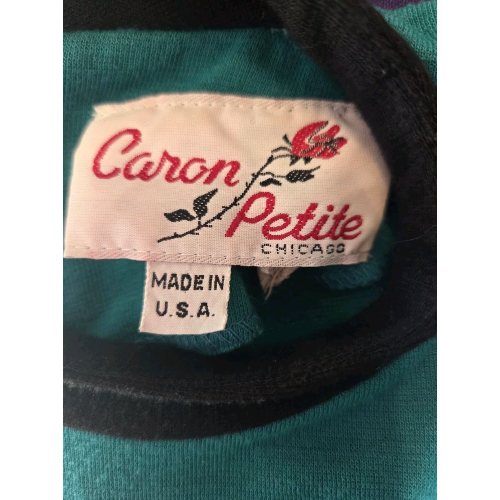 Altea VINTAGE 80s Caron Petite Teal Black New Wave Drop Waist Midi Dress Size 8 Size M / US 6-8 / IT 42-44 - 7 Thumbnail